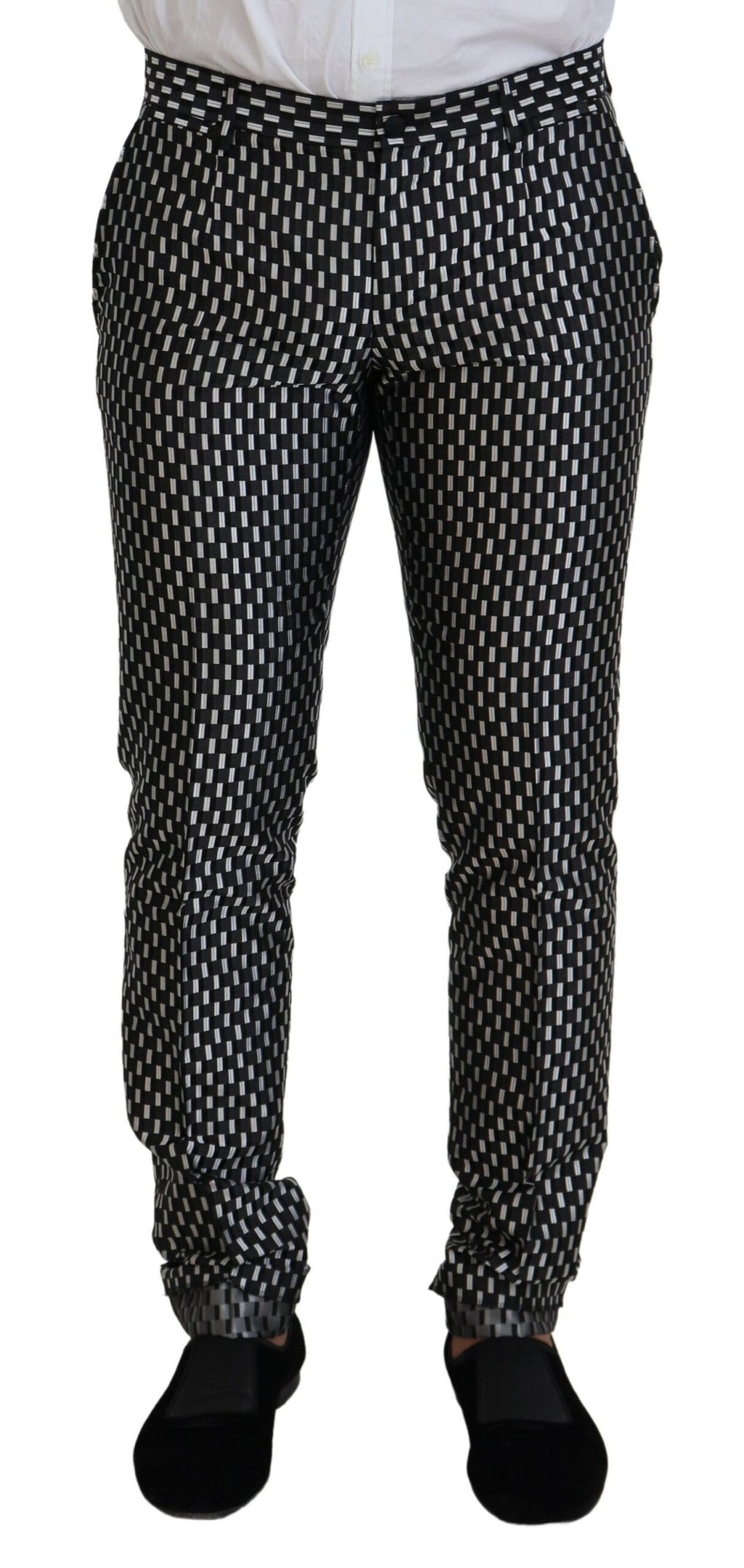 Dolce &amp; Gabbana Eleganter Slim Fit-Anzug aus schwarzer Seidenmischung