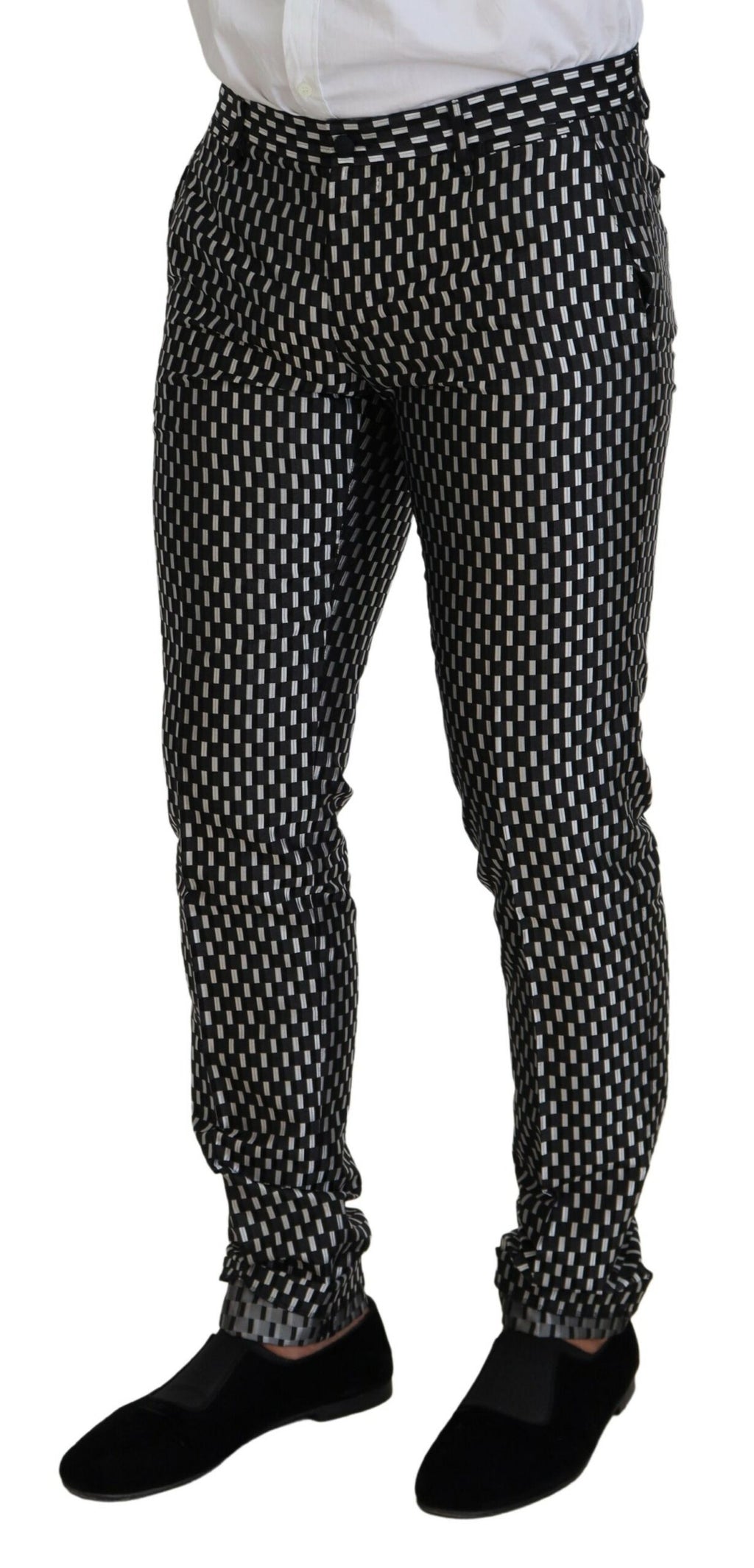 Dolce &amp; Gabbana Eleganter Slim Fit-Anzug aus schwarzer Seidenmischung