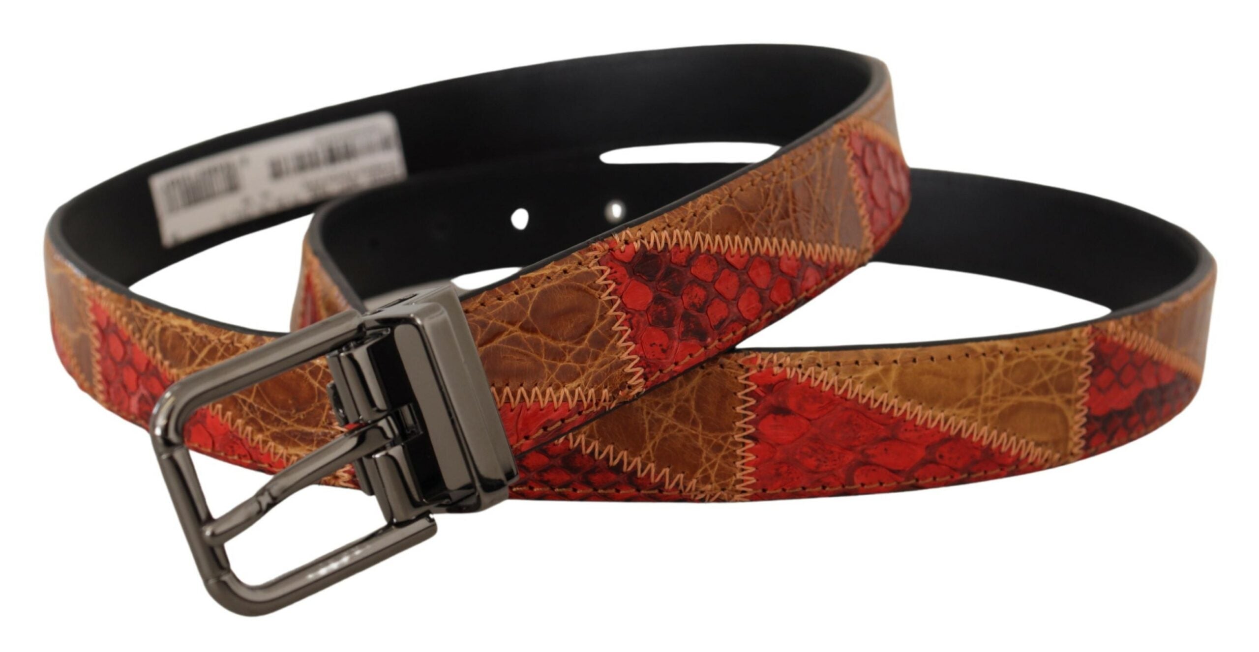 Ceinture élégante en cuir serpent bicolore Dolce &amp; Gabbana