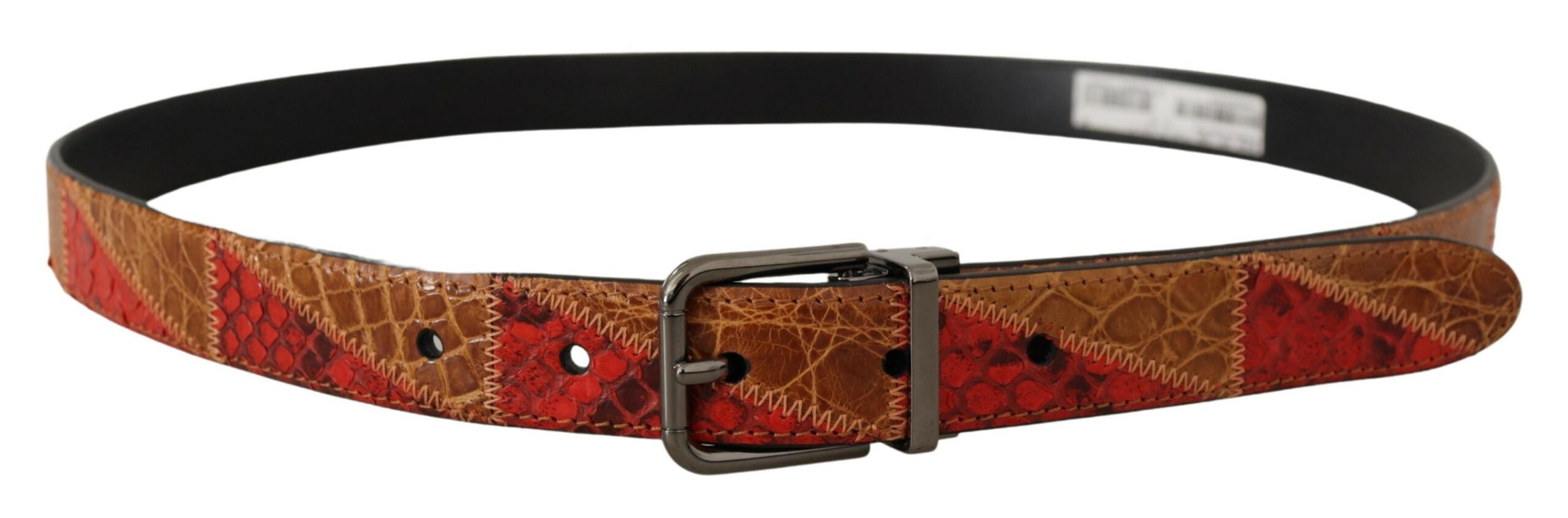 Ceinture élégante en cuir serpent bicolore Dolce &amp; Gabbana