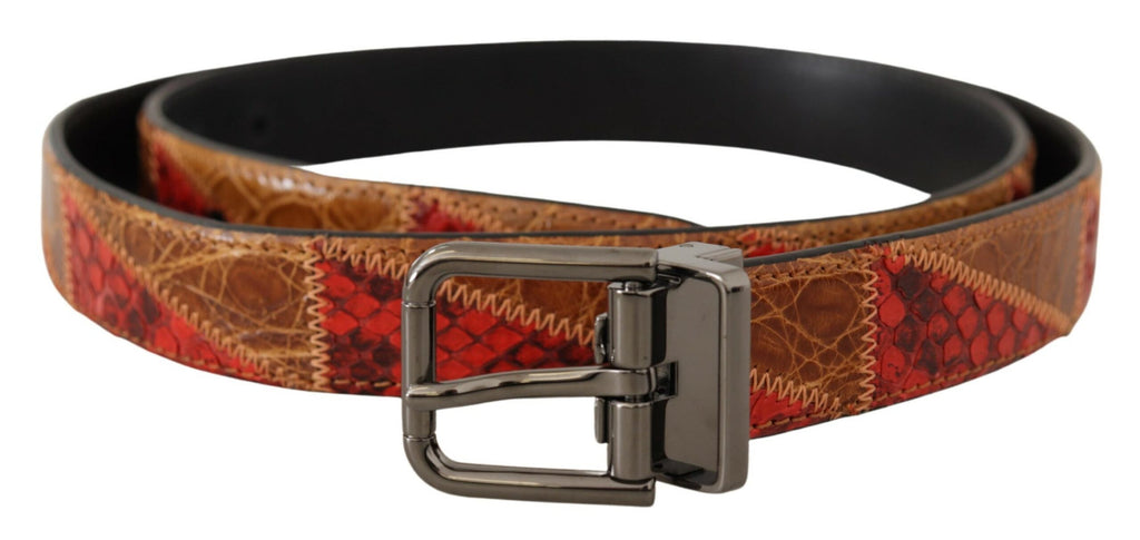 Ceinture élégante en cuir serpent bicolore Dolce &amp; Gabbana