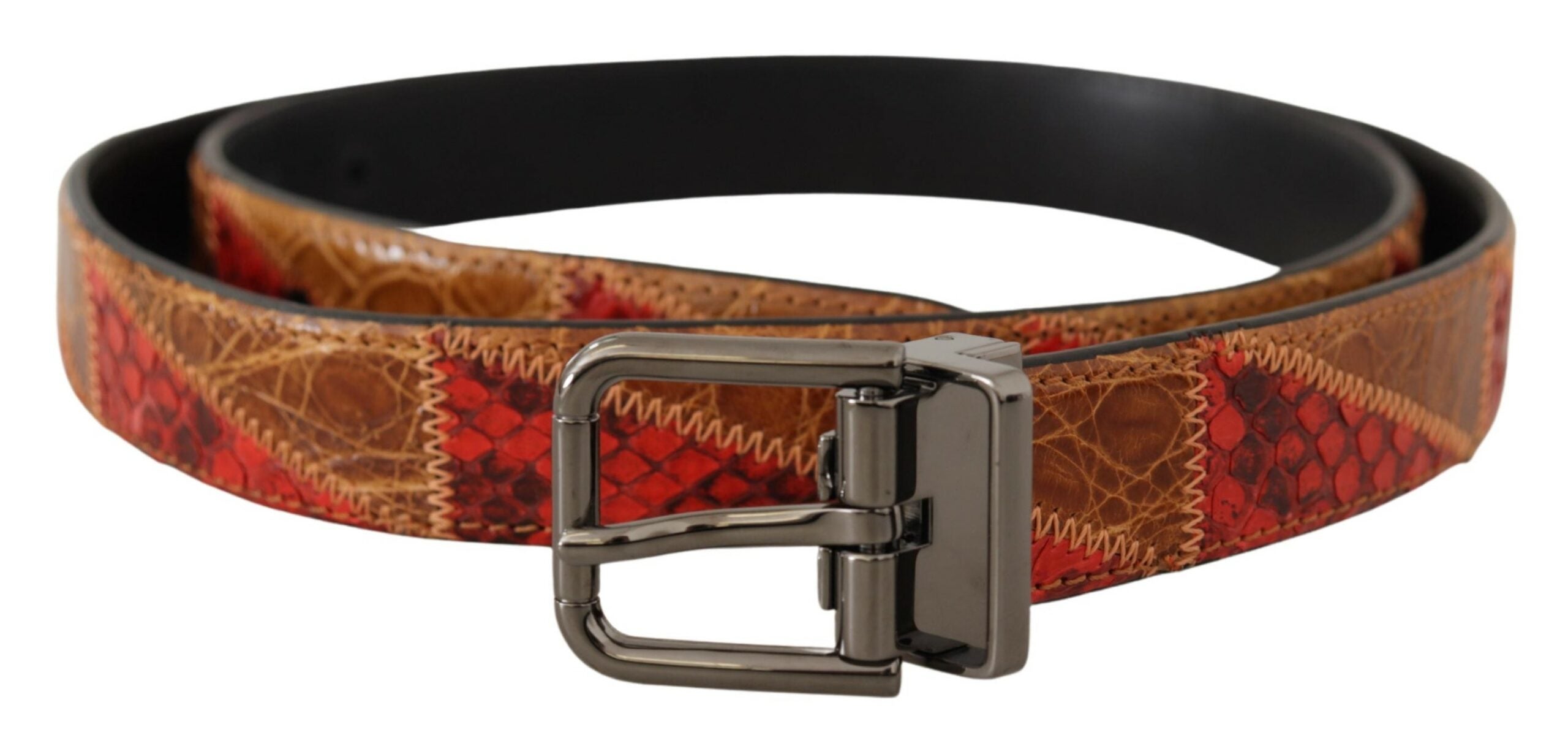 Ceinture élégante en cuir serpent bicolore Dolce &amp; Gabbana
