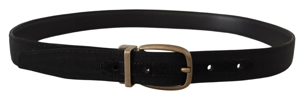 Ceinture élégante en cuir gros-grain Dolce &amp; Gabbana - Noir