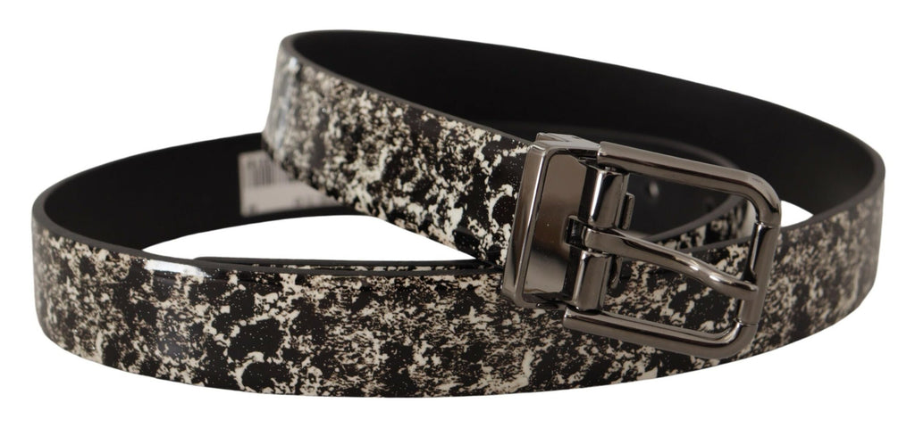 Ceinture élégante en cuir à imprimé marbré Dolce &amp; Gabbana