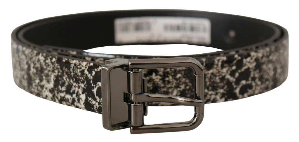 Ceinture élégante en cuir à imprimé marbré Dolce &amp; Gabbana