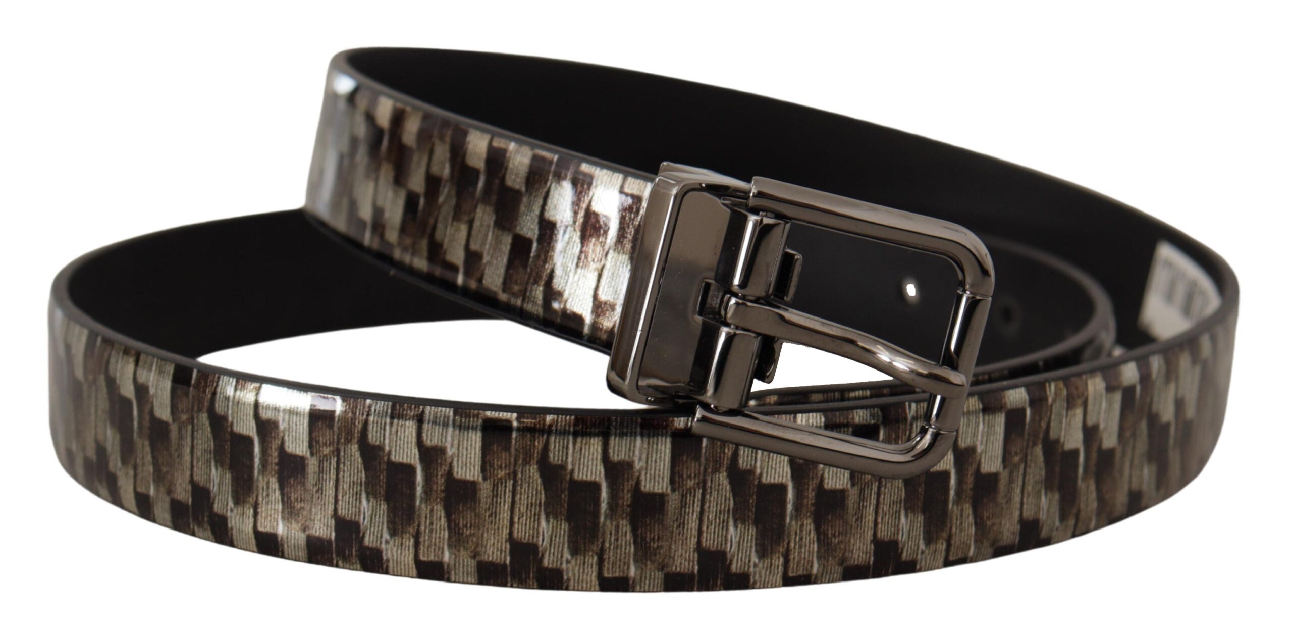Ceinture élégante en cuir à boucle argentée Dolce &amp; Gabbana