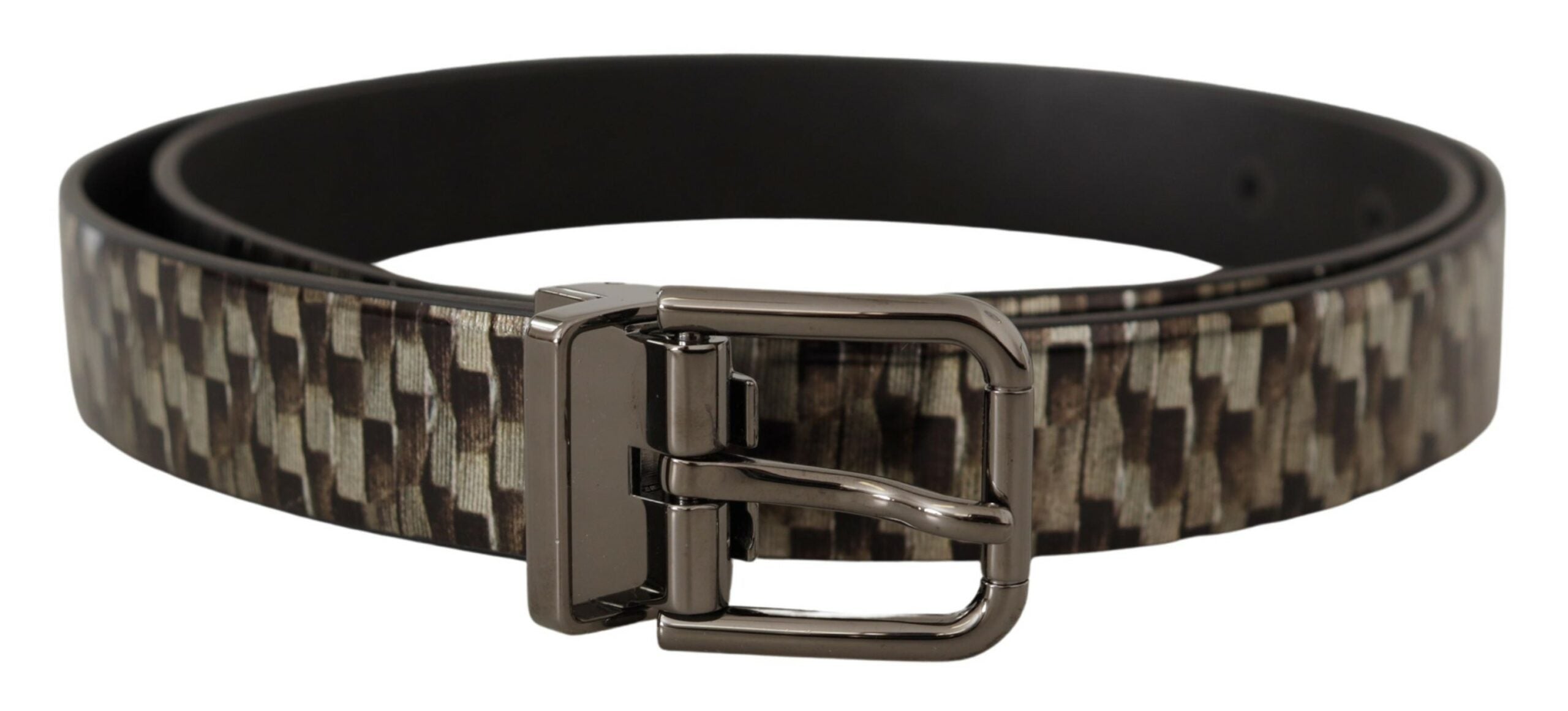 Ceinture élégante en cuir à boucle argentée Dolce &amp; Gabbana