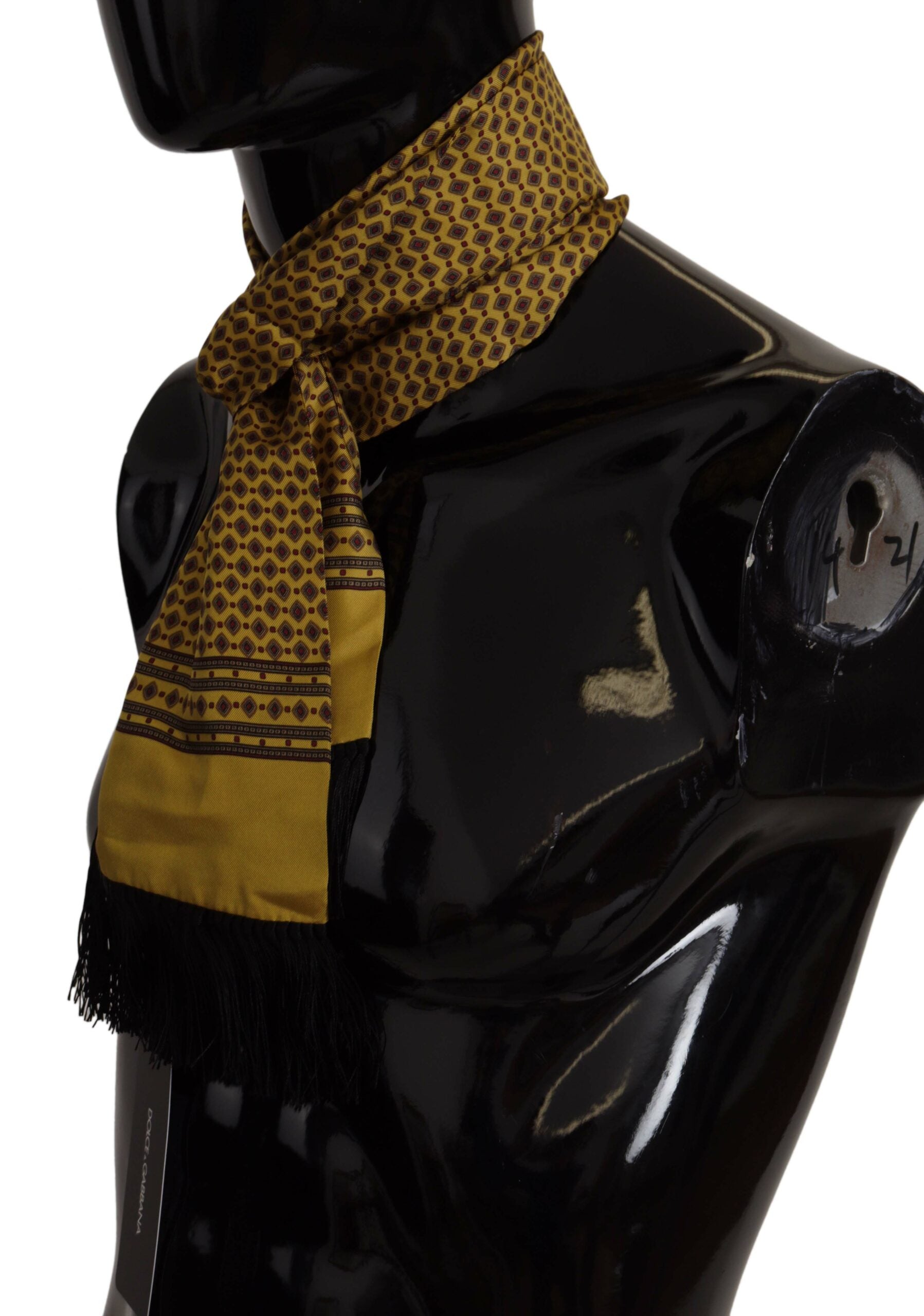 Foulard élégant en soie jaune Dolce &amp; Gabbana pour homme