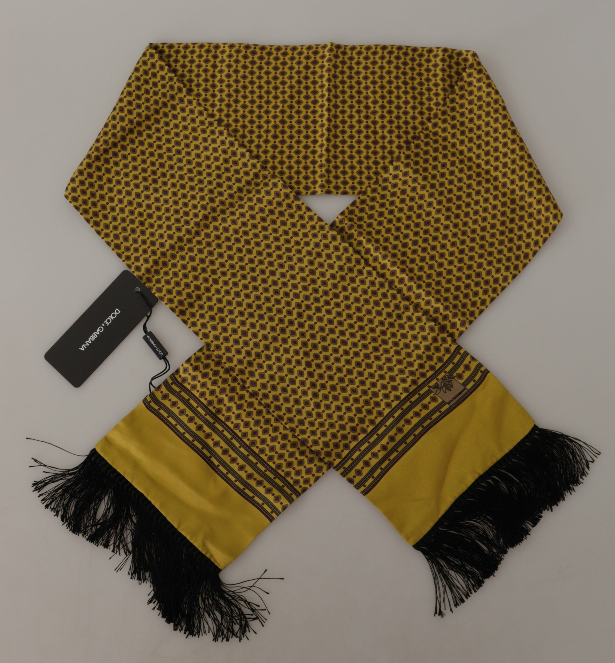 Foulard élégant en soie jaune Dolce &amp; Gabbana pour homme