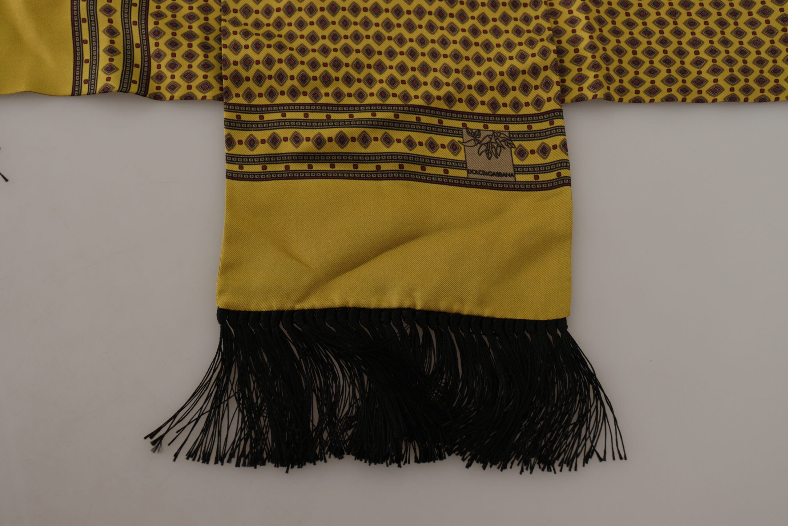 Foulard élégant en soie jaune Dolce &amp; Gabbana pour homme
