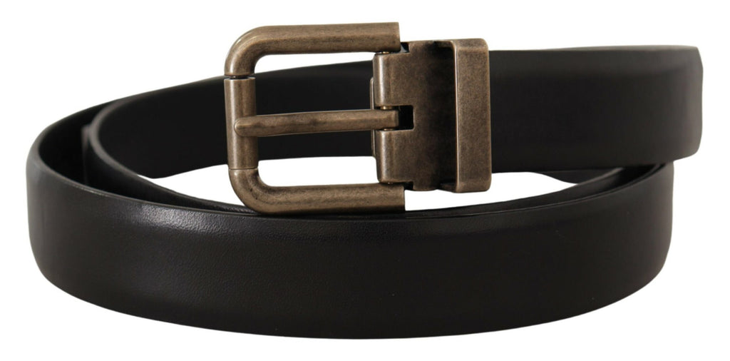 Ceinture élégante en cuir de veau noir Dolce &amp; Gabbana