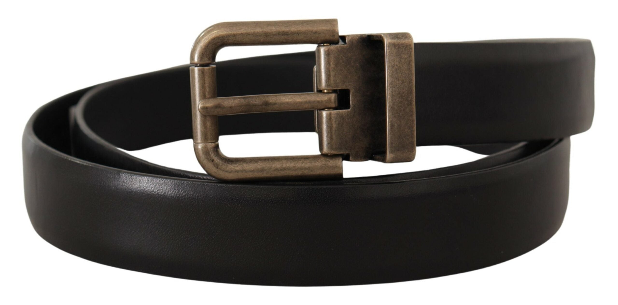 Ceinture élégante en cuir de veau noir Dolce &amp; Gabbana