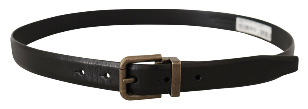 Ceinture élégante en cuir de veau noir Dolce &amp; Gabbana