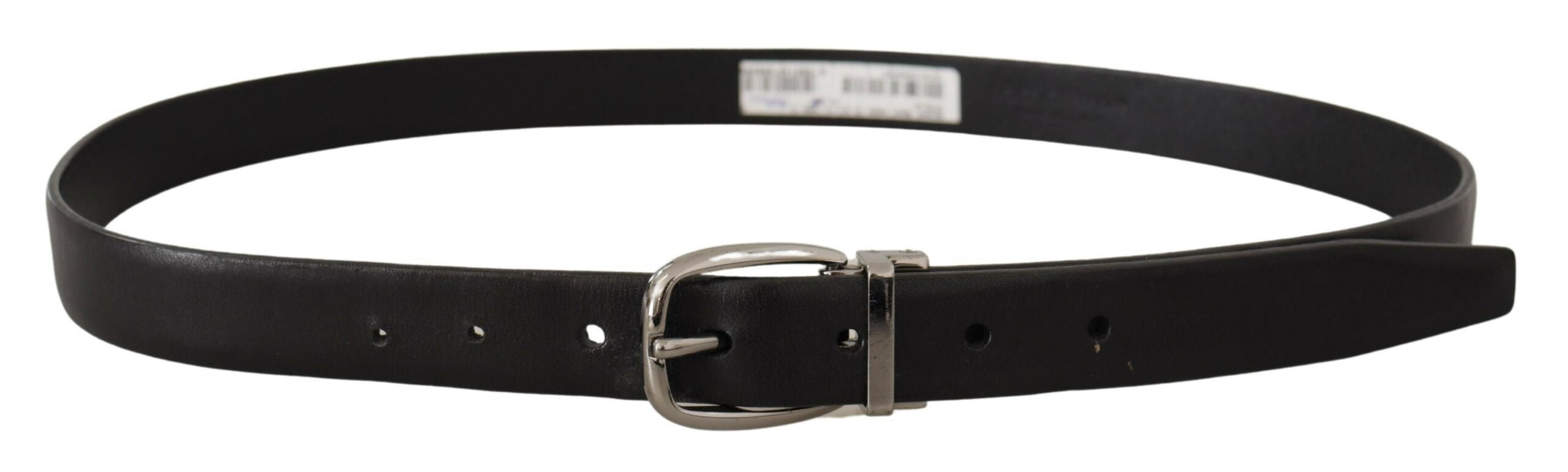 Ceinture élégante en cuir noir Dolce &amp; Gabbana