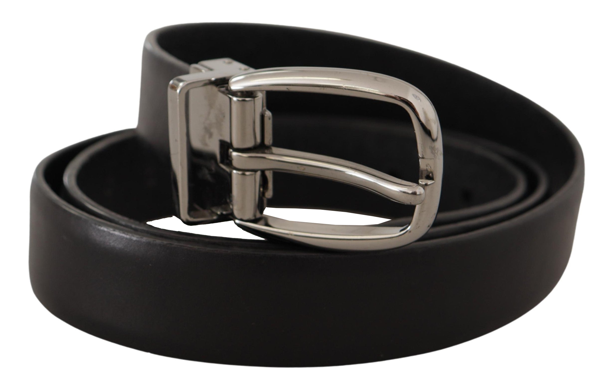 Ceinture élégante en cuir noir Dolce &amp; Gabbana