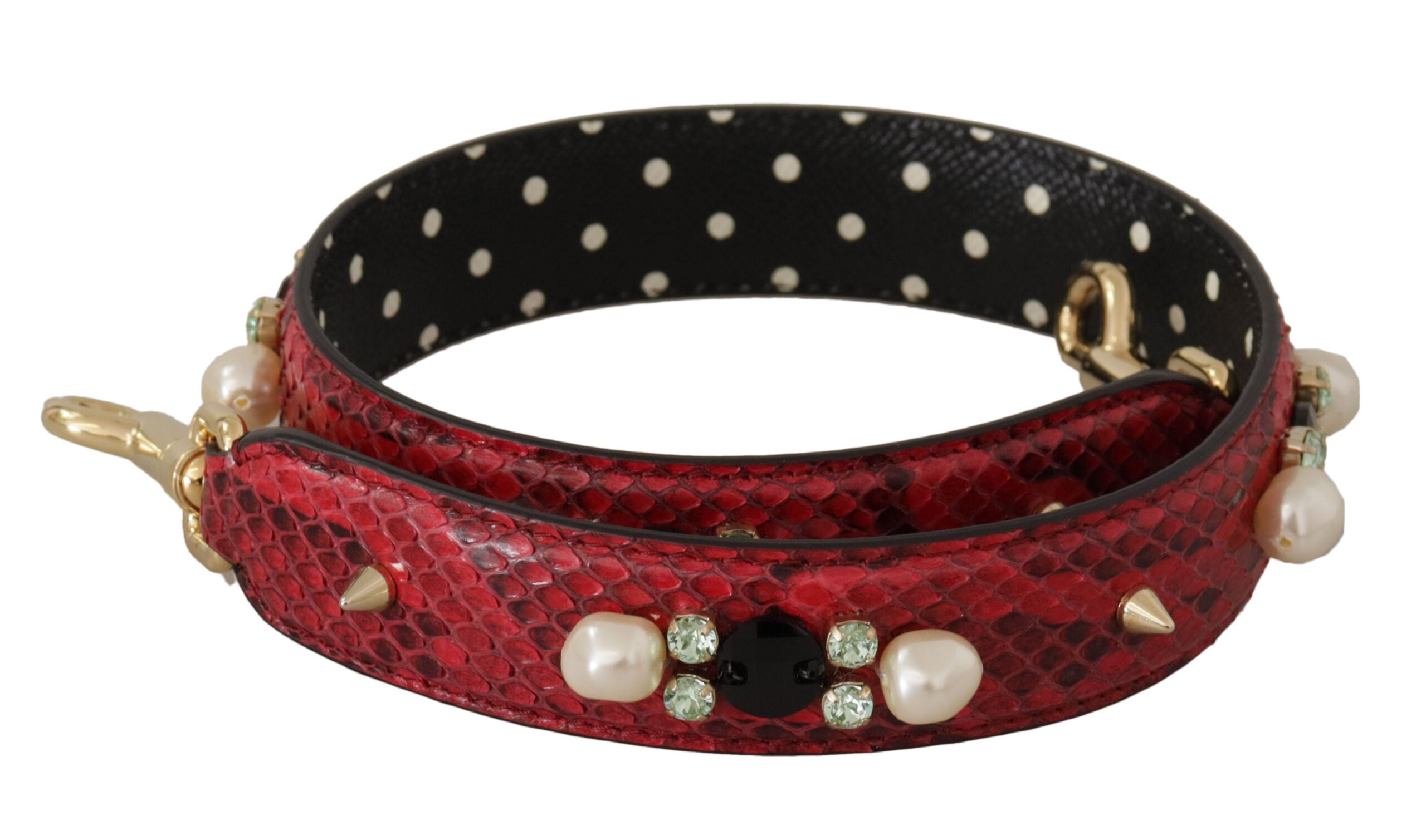 Dolce &amp; Gabbana Élégante bandoulière en cuir de python rouge