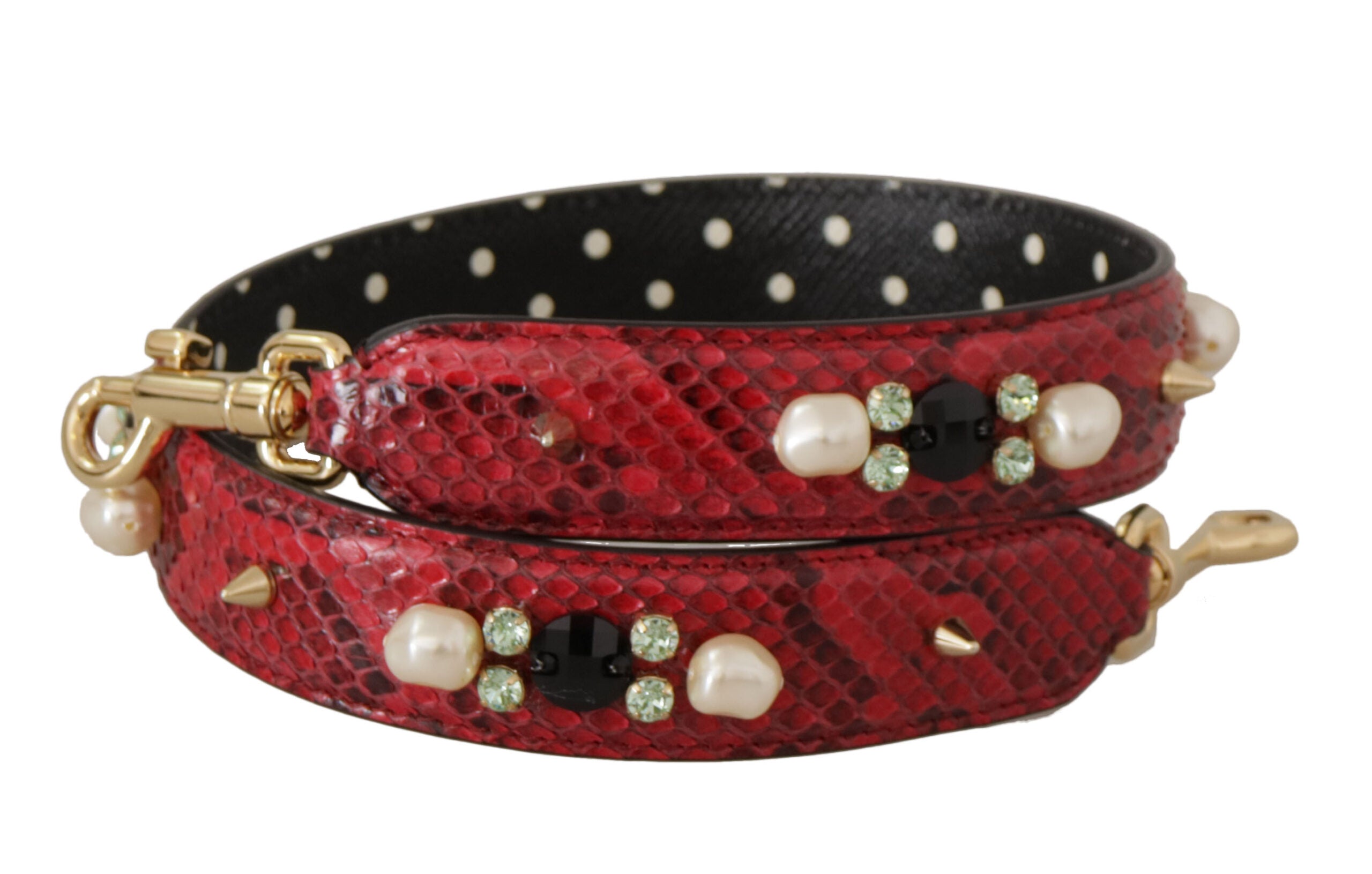 Dolce &amp; Gabbana Élégante bandoulière en cuir de python rouge