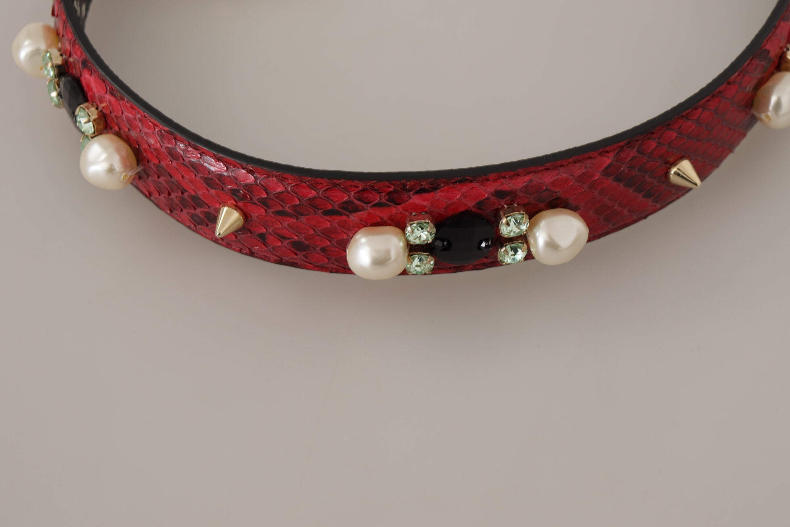 Dolce &amp; Gabbana Élégante bandoulière en cuir de python rouge