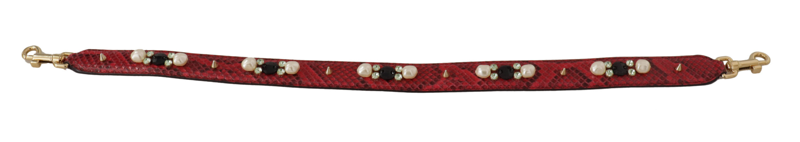 Dolce &amp; Gabbana Élégante bandoulière en cuir de python rouge
