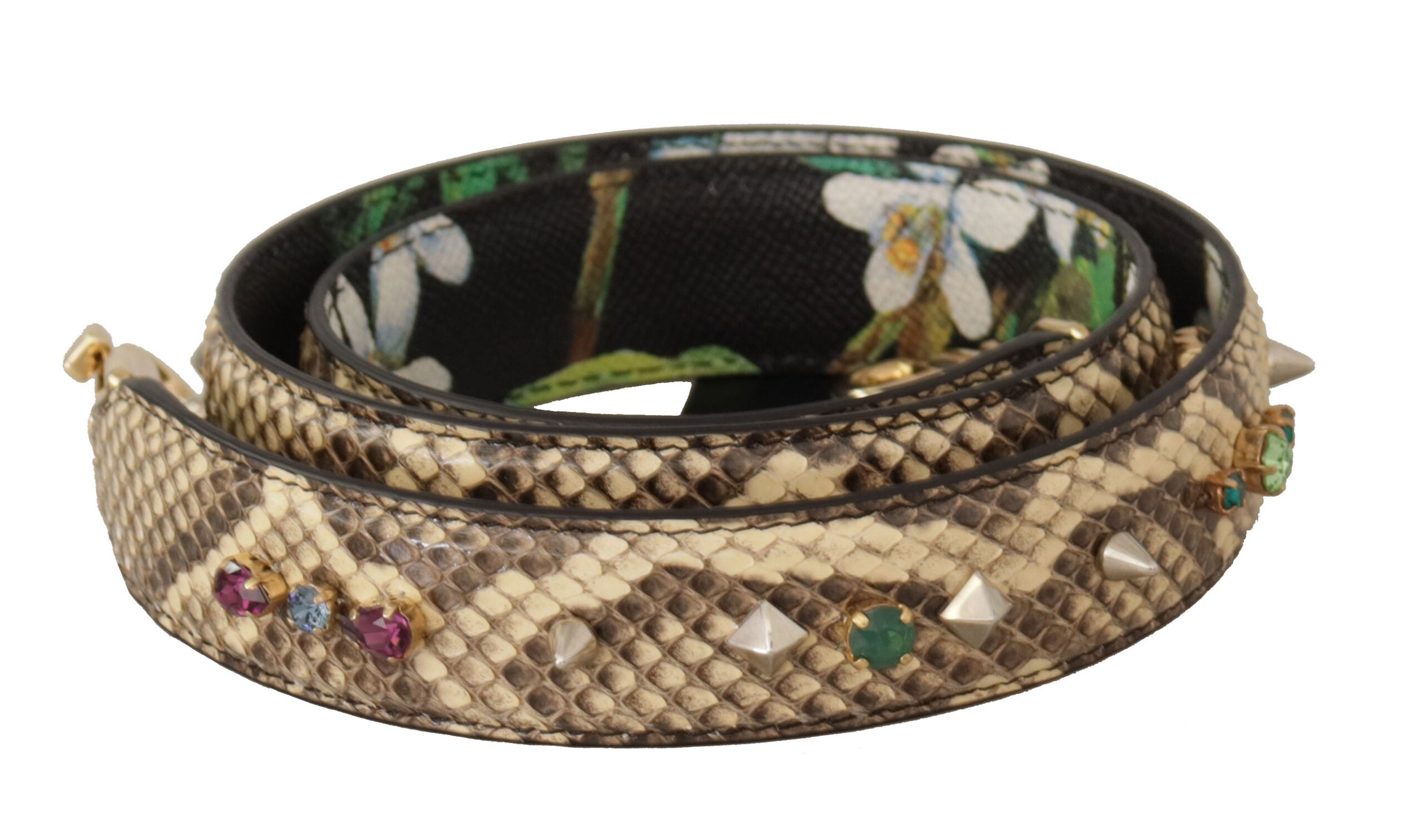 Dolce &amp; Gabbana Élégante bandoulière en cuir de python beige