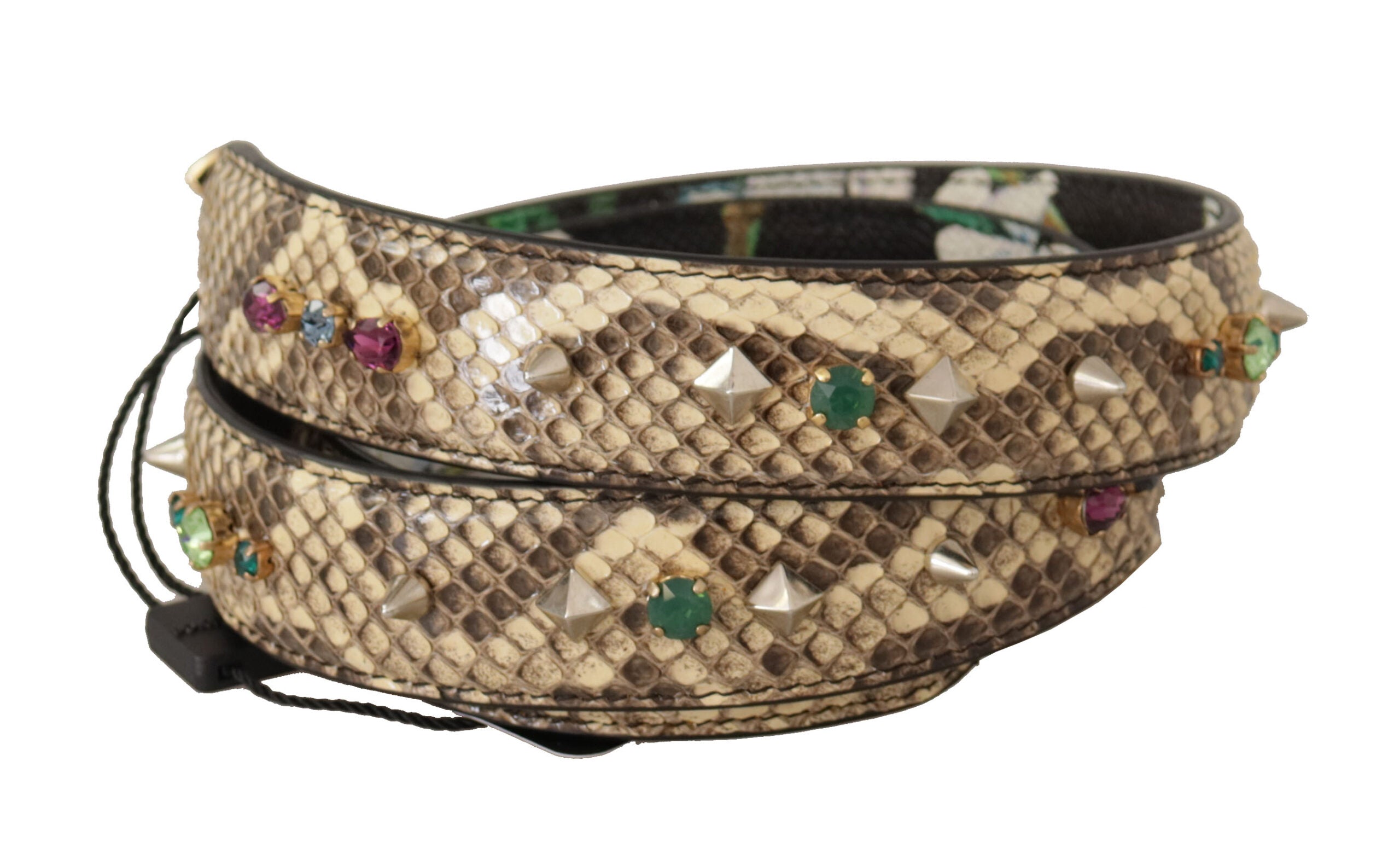 Dolce &amp; Gabbana Élégante bandoulière en cuir de python beige