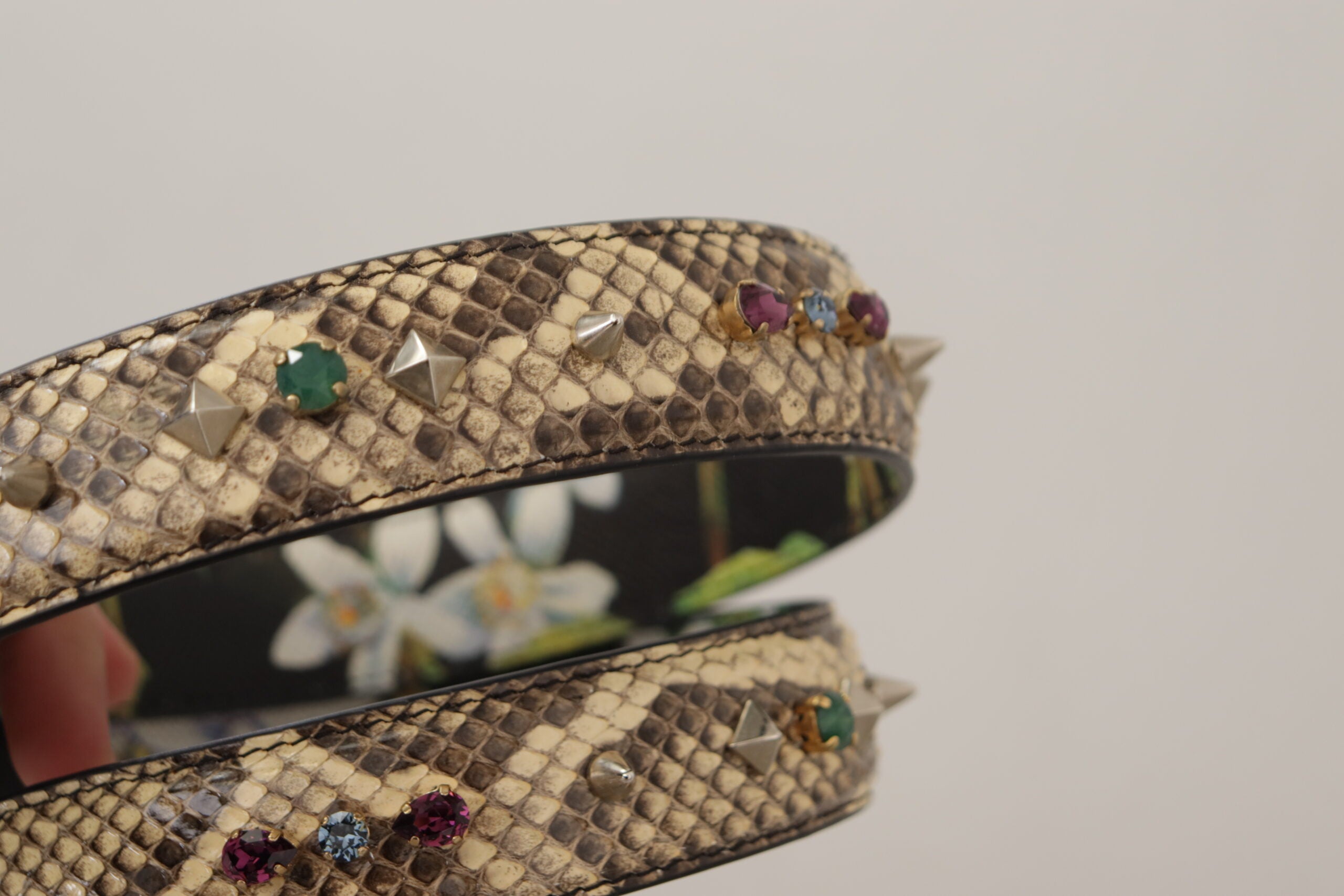 Dolce &amp; Gabbana Élégante bandoulière en cuir de python beige