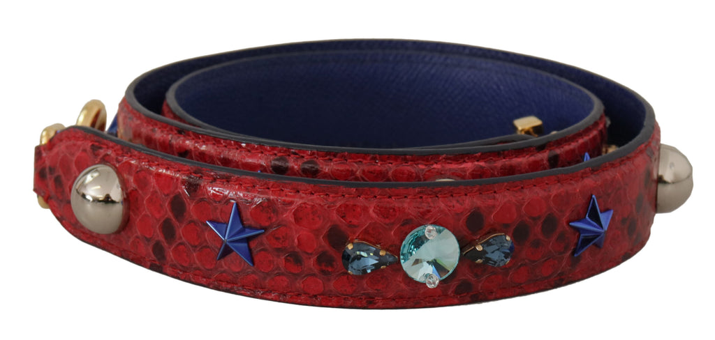 Bandoulière en cuir python rouge Dolce &amp; Gabbana Chic