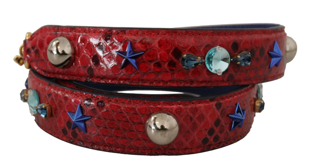 Bandoulière en cuir python rouge Dolce &amp; Gabbana Chic