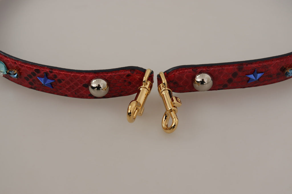 Bandoulière en cuir python rouge Dolce &amp; Gabbana Chic