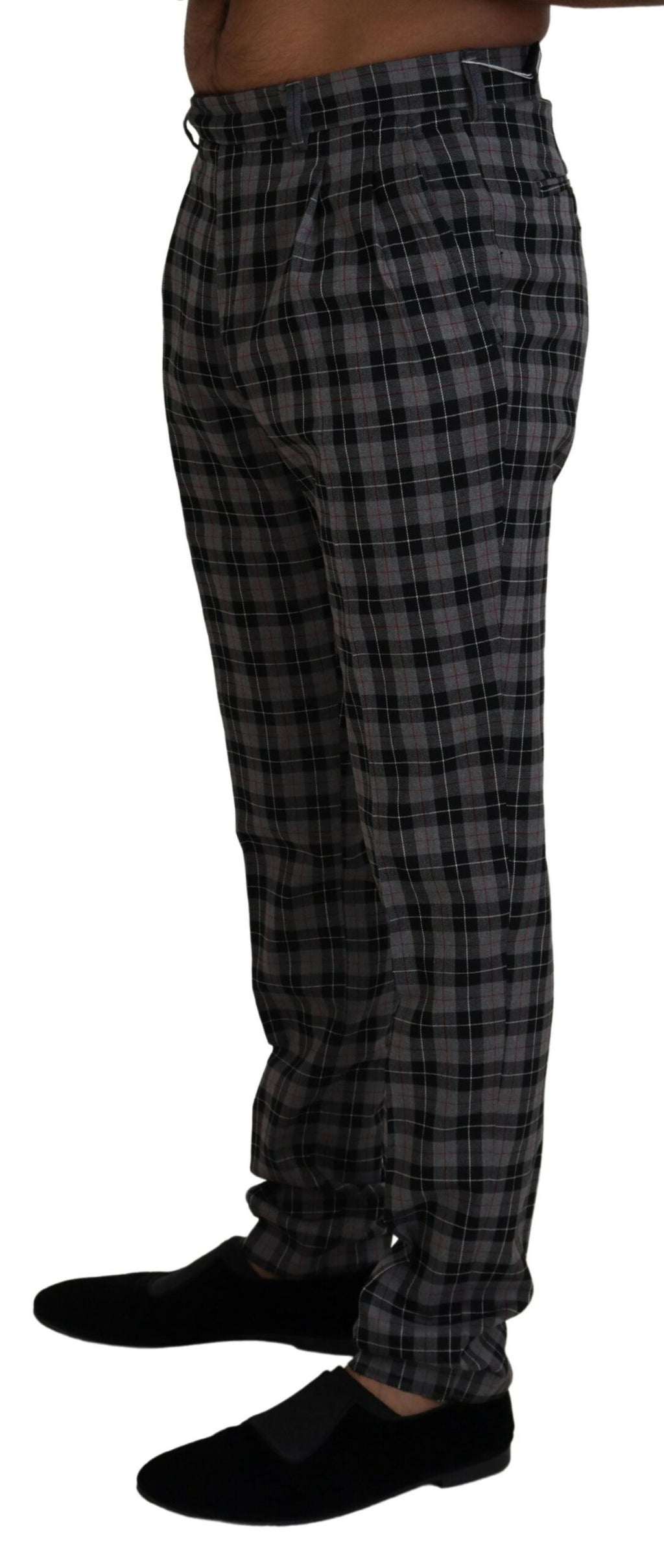 BENCIVENGA - Pantalon chino élégant à carreaux gris pour homme