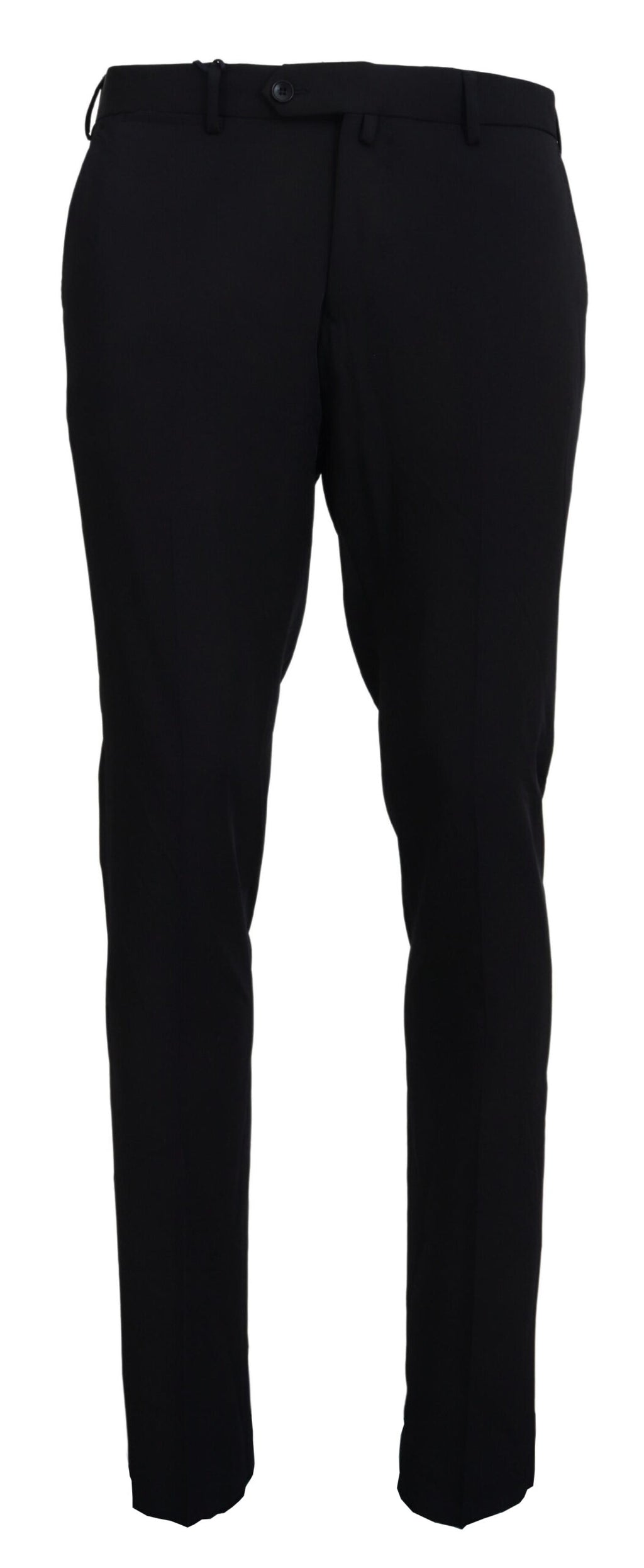 Domenico Tagliente Black Polyester Tapered Dress Pants
