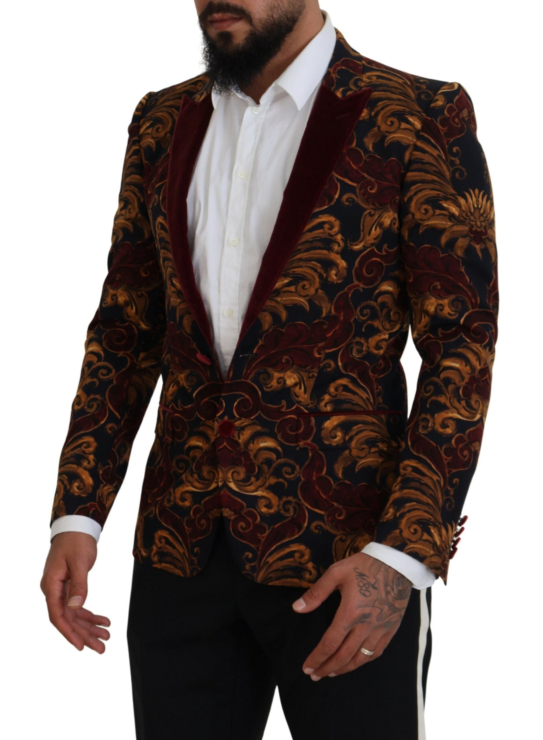 Blazer élégant en laine mélangée multicolore Dolce &amp; Gabbana