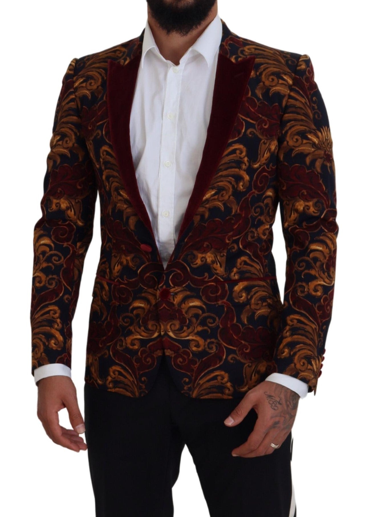 Blazer élégant en laine mélangée multicolore Dolce &amp; Gabbana