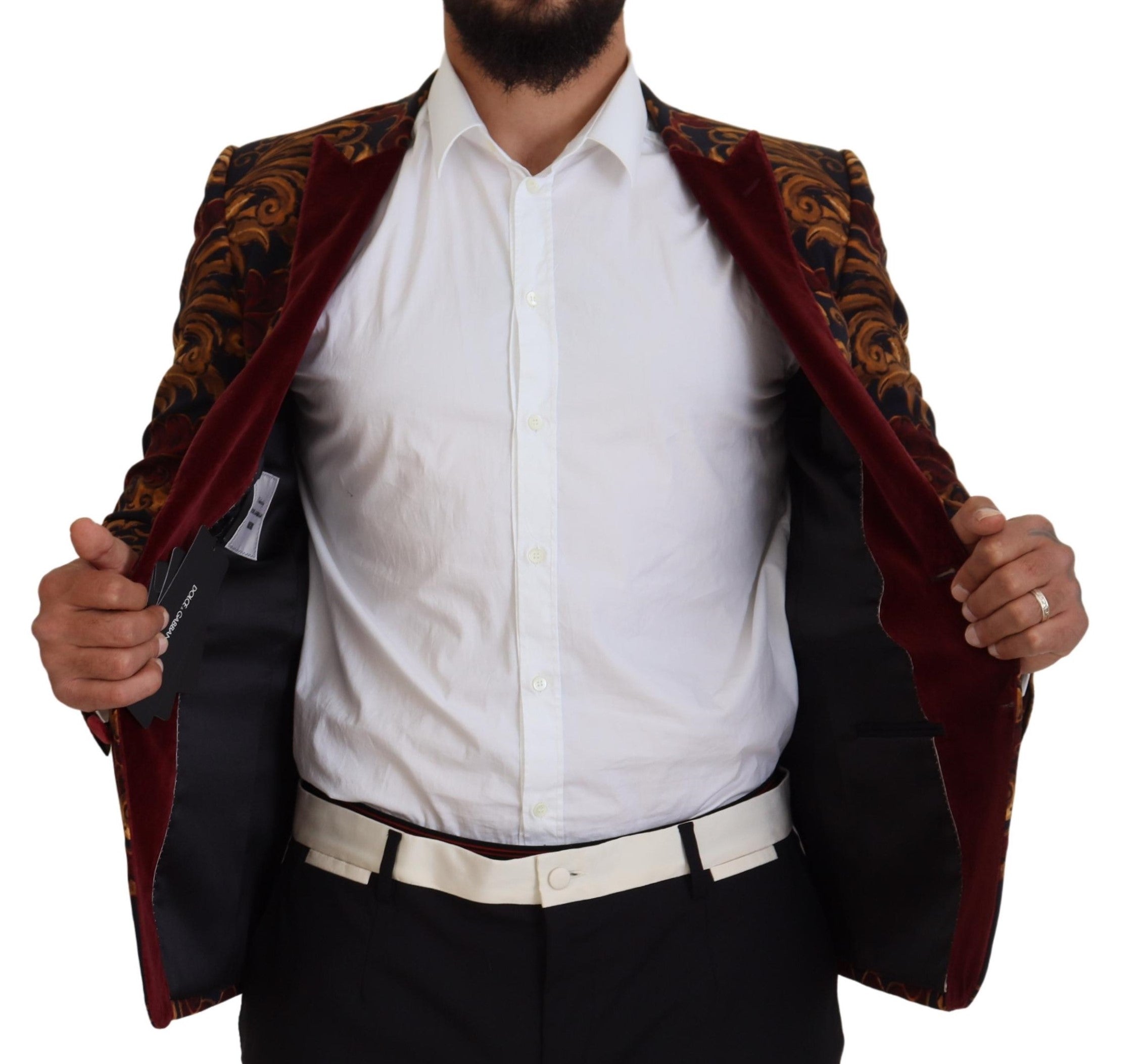 Blazer élégant en laine mélangée multicolore Dolce &amp; Gabbana