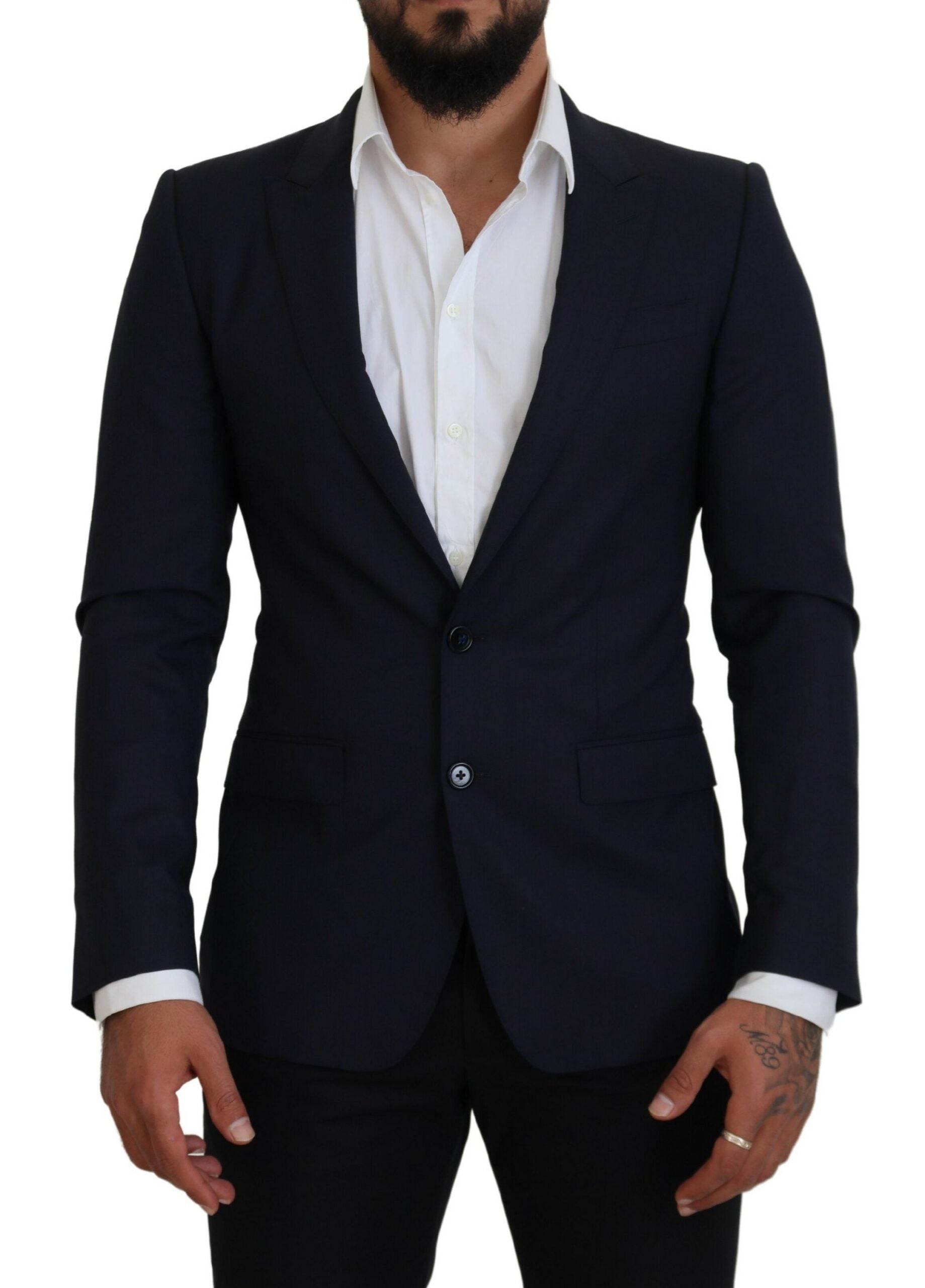 Dolce &amp; Gabbana Élégant blazer bleu en laine et soie