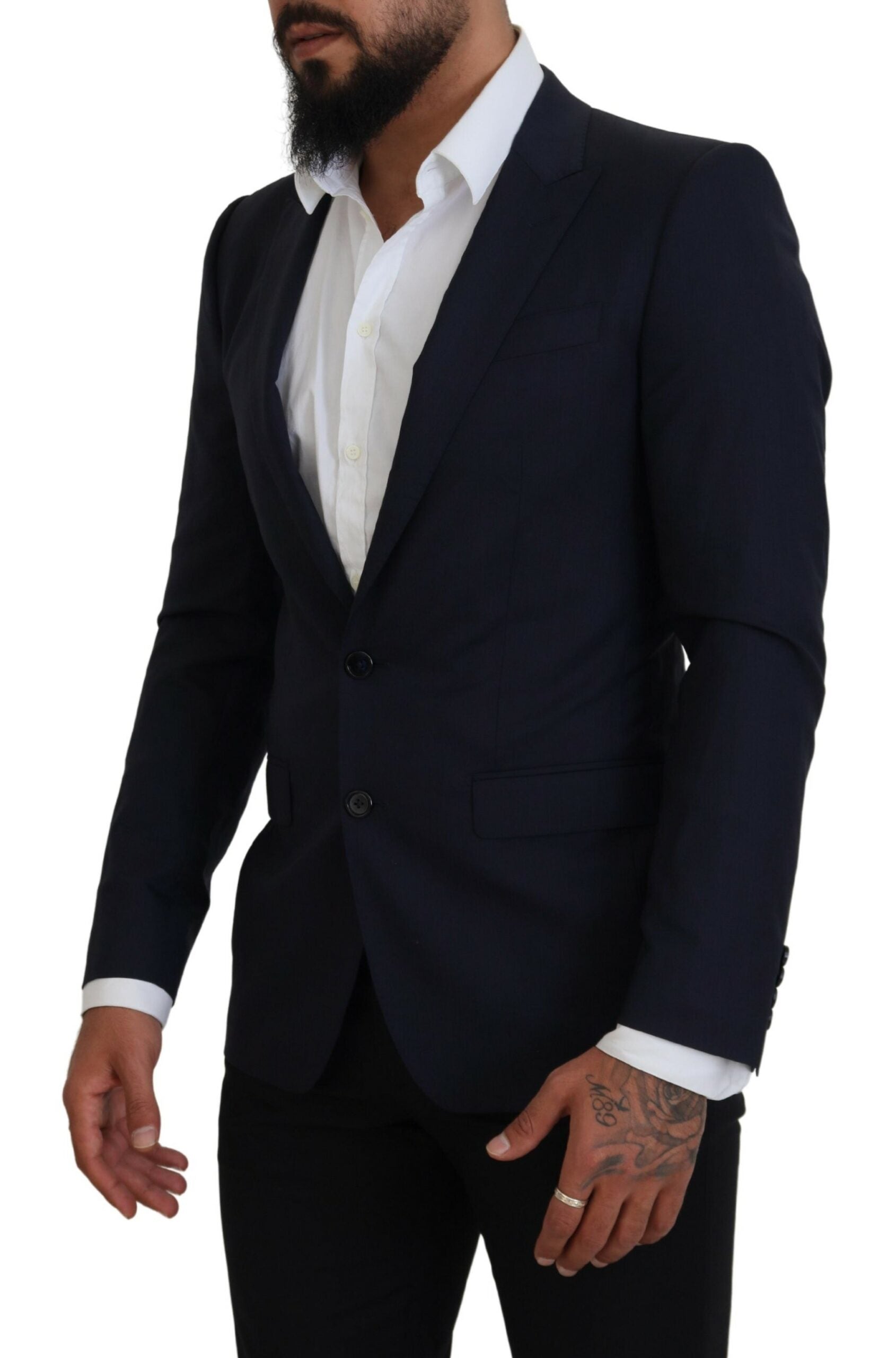 Dolce &amp; Gabbana Élégant blazer bleu en laine et soie