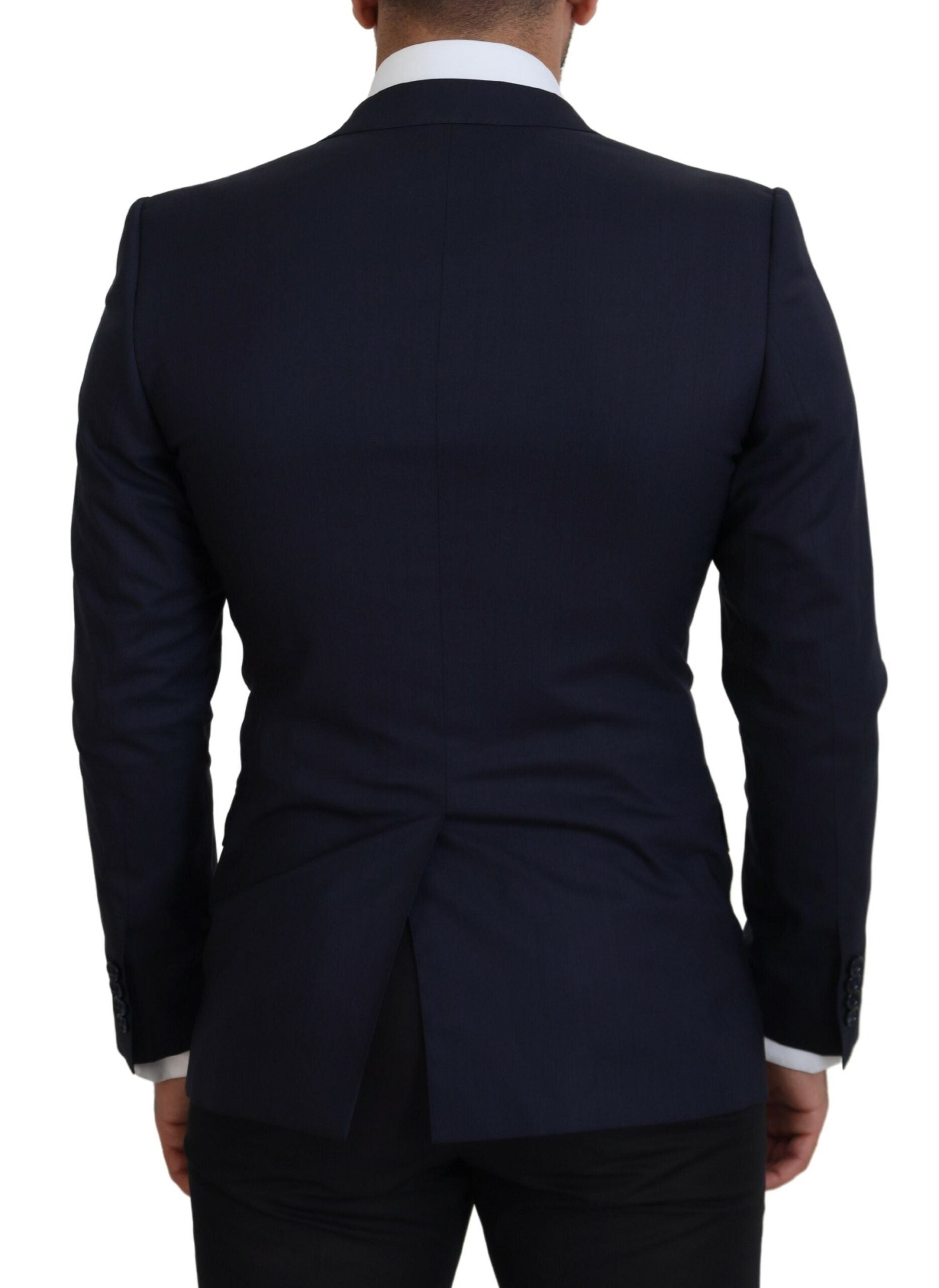 Dolce &amp; Gabbana Élégant blazer bleu en laine et soie