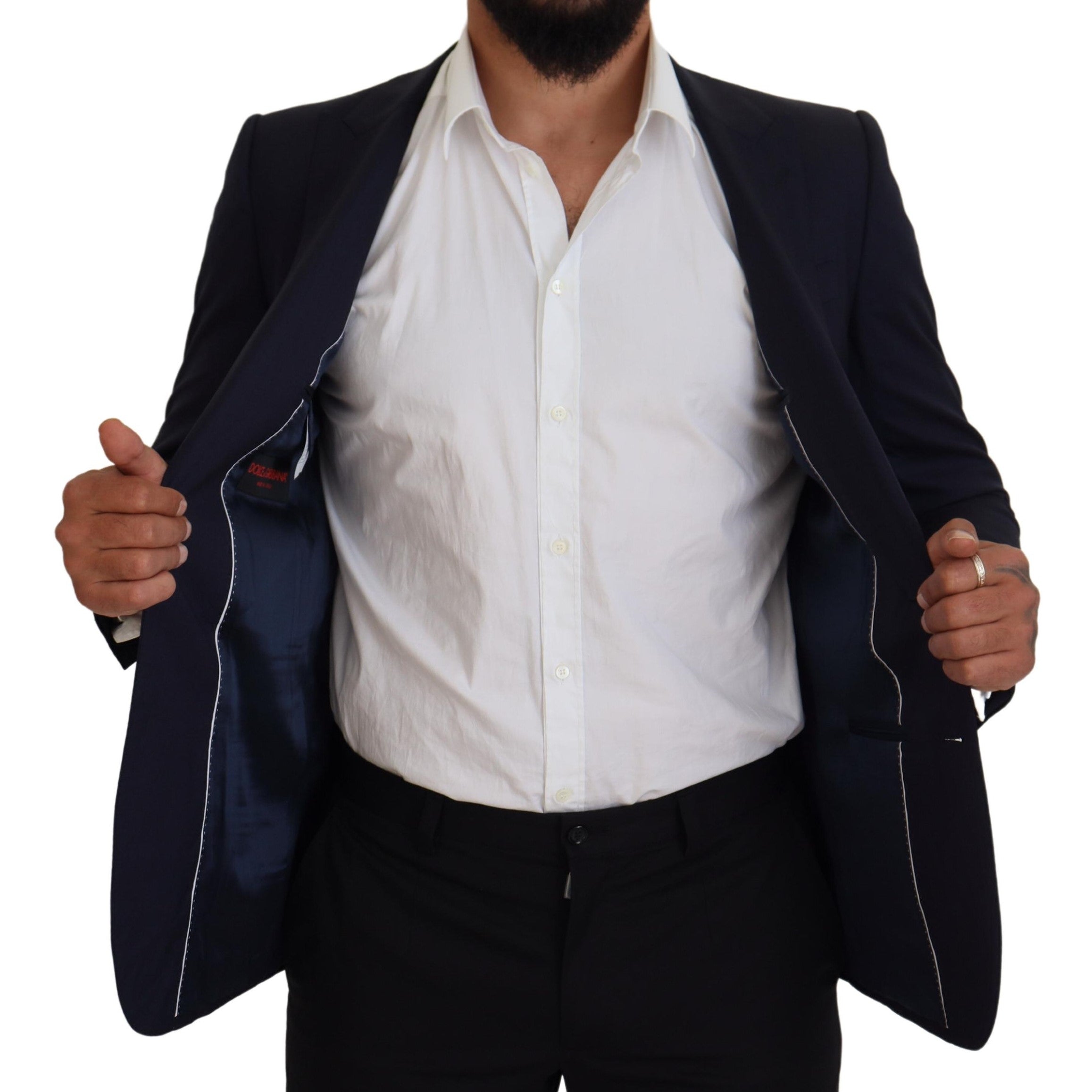 Dolce &amp; Gabbana Élégant blazer bleu en laine et soie
