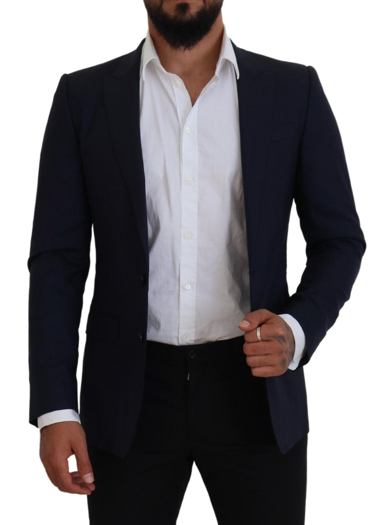 Dolce &amp; Gabbana Élégant blazer bleu en laine et soie