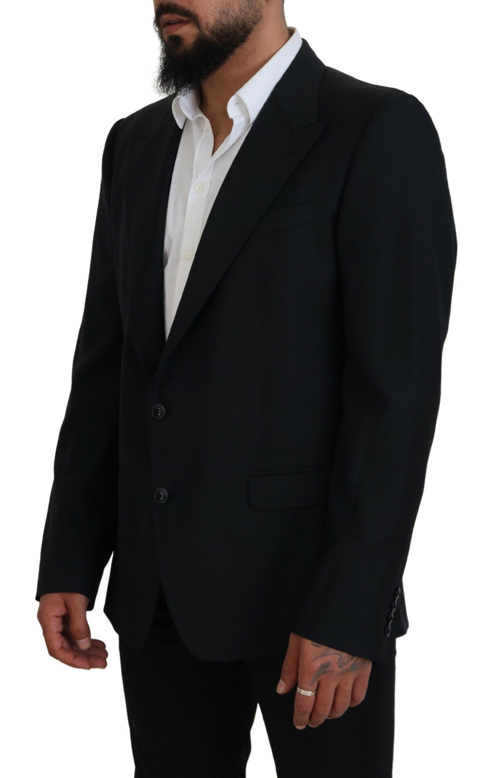 Blazer élégant bleu foncé à boutonnage simple Dolce &amp; Gabbana