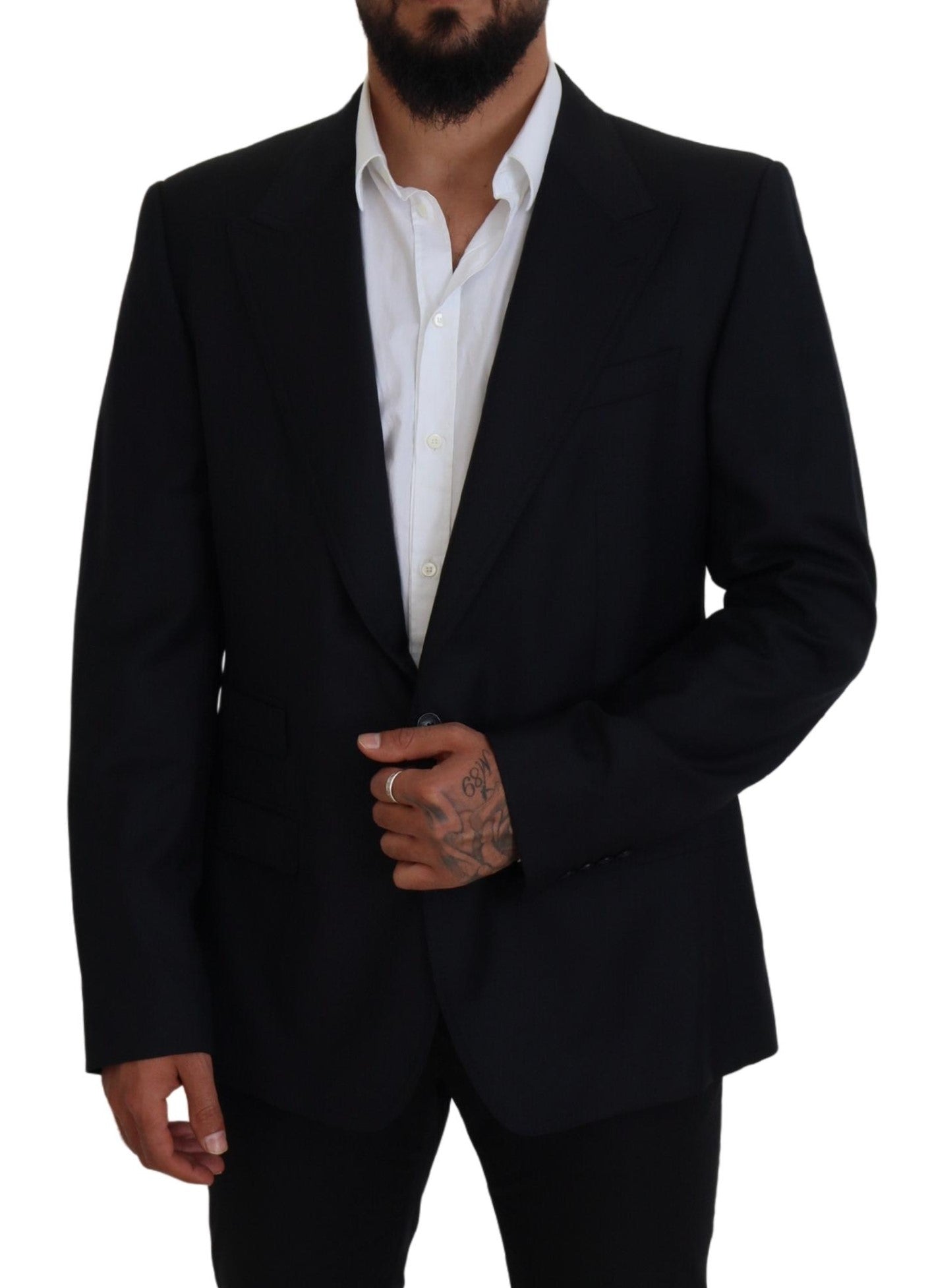 Blazer élégant bleu foncé à boutonnage simple Dolce &amp; Gabbana