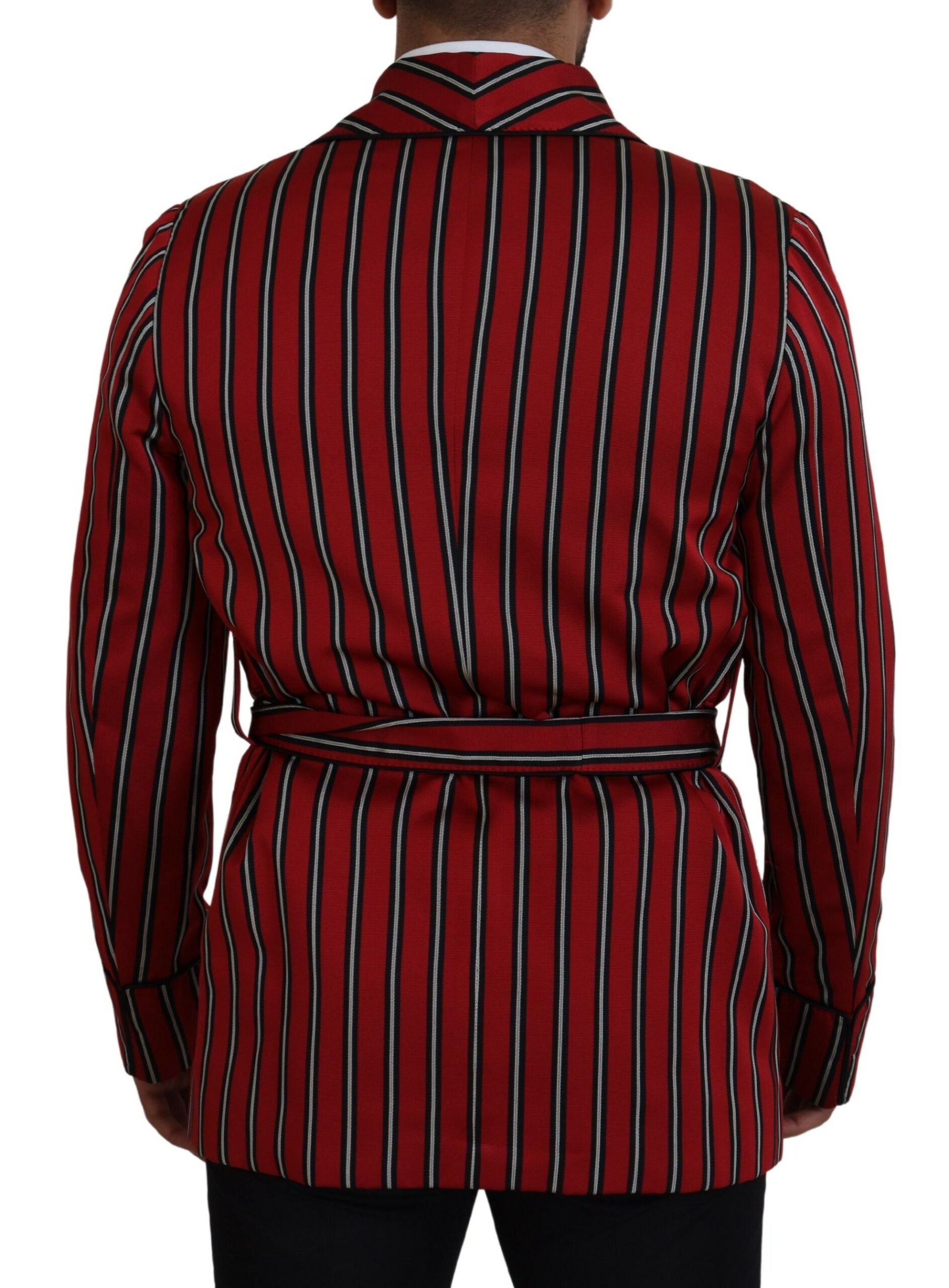 Robe longue élégante à rayures rouges Dolce &amp; Gabbana, vêtements de luxe