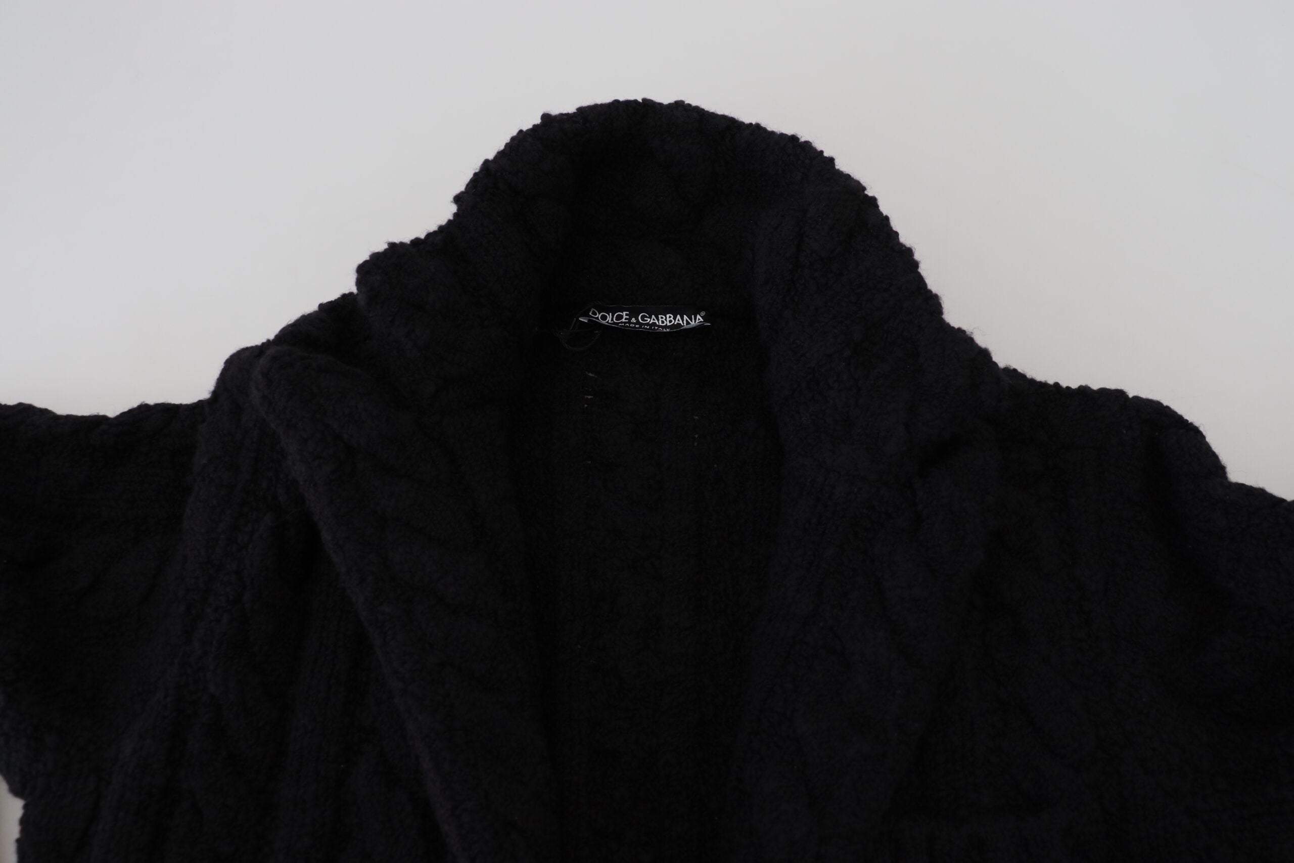 Dolce &amp; Gabbana Elegante schwarze Strickjacke aus Woll-Kaschmir-Mischung