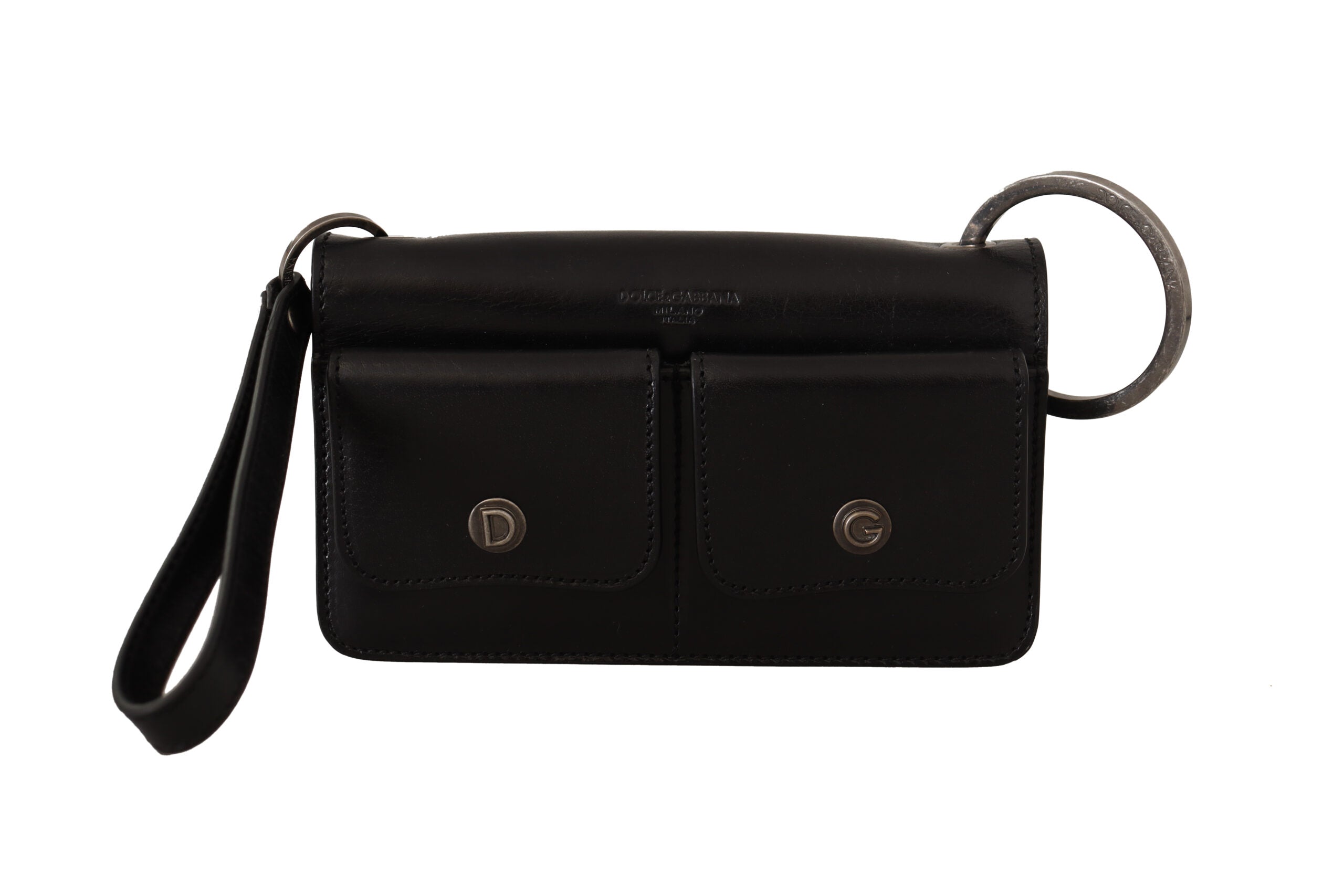 Portefeuille élégant en cuir Dolce &amp; Gabbana, noir intemporel