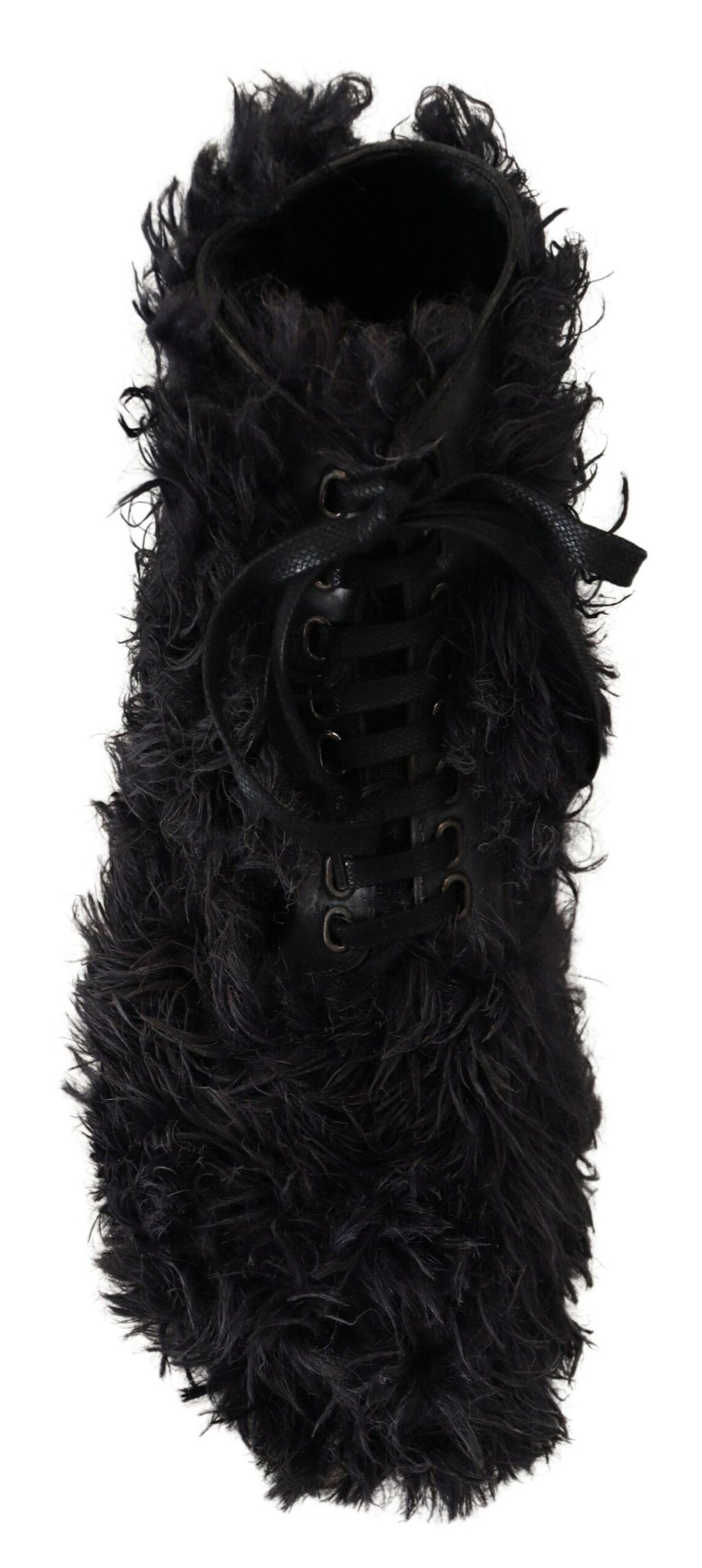 Dolce &amp; Gabbana Schwarze Lammfell-Stiefeletten aus Leder