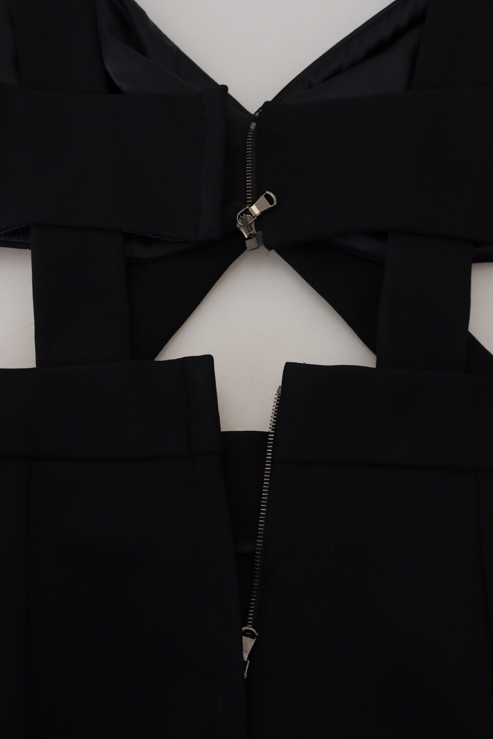 Dolce &amp; Gabbana Elegantes schwarzes Midi-Etuikleid