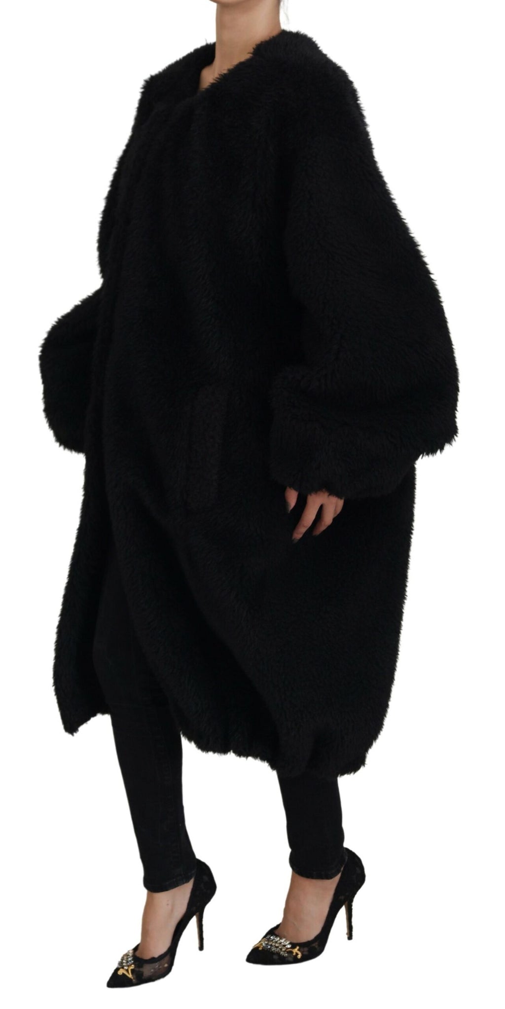 Dolce &amp; Gabbana Élégant manteau en cachemire mélangé noir