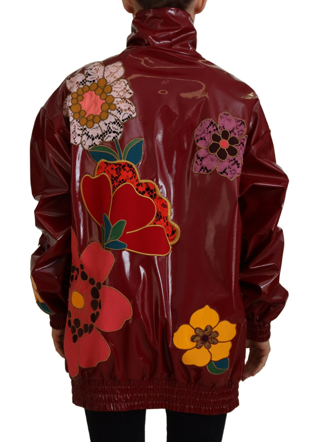 Veste de luxe à fleurs bordeaux Dolce &amp; Gabbana