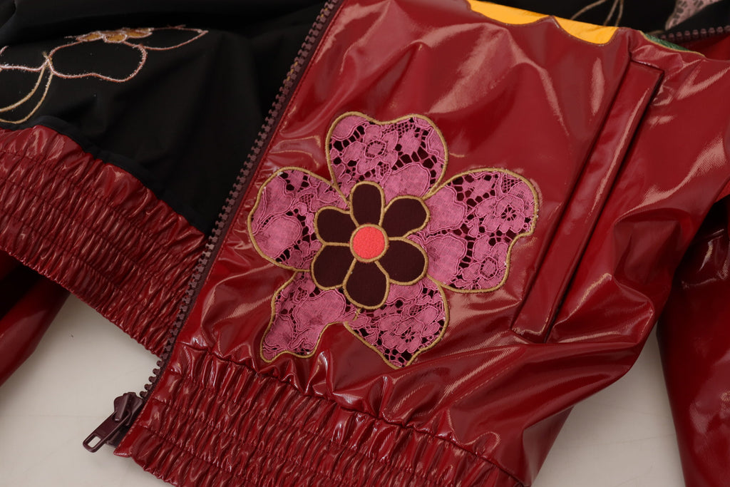 Veste de luxe à fleurs bordeaux Dolce &amp; Gabbana