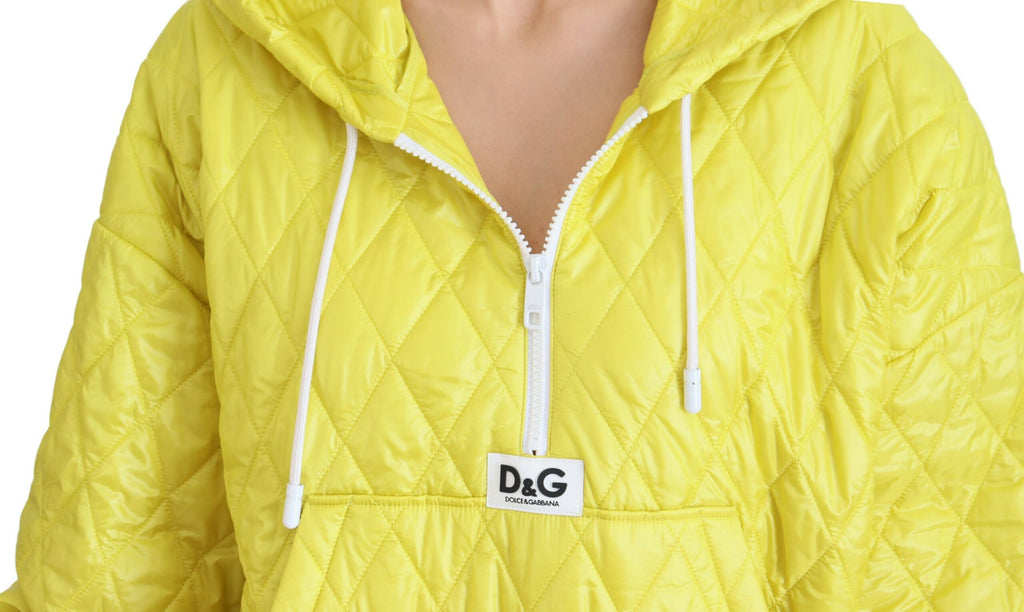 Dolce &amp; Gabbana Elegante gelbe Kapuzenjacke